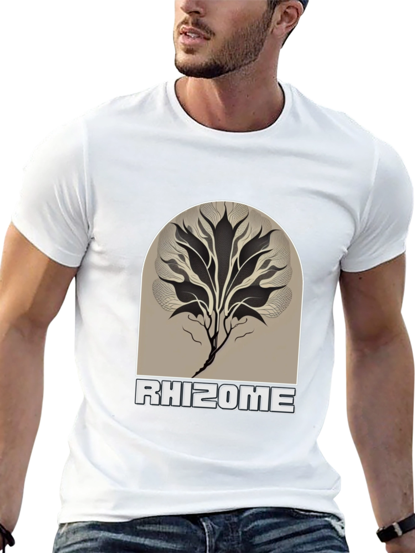 Rhizome Graphic Print Tee - Stylish Unisex Cotton T-Shirt