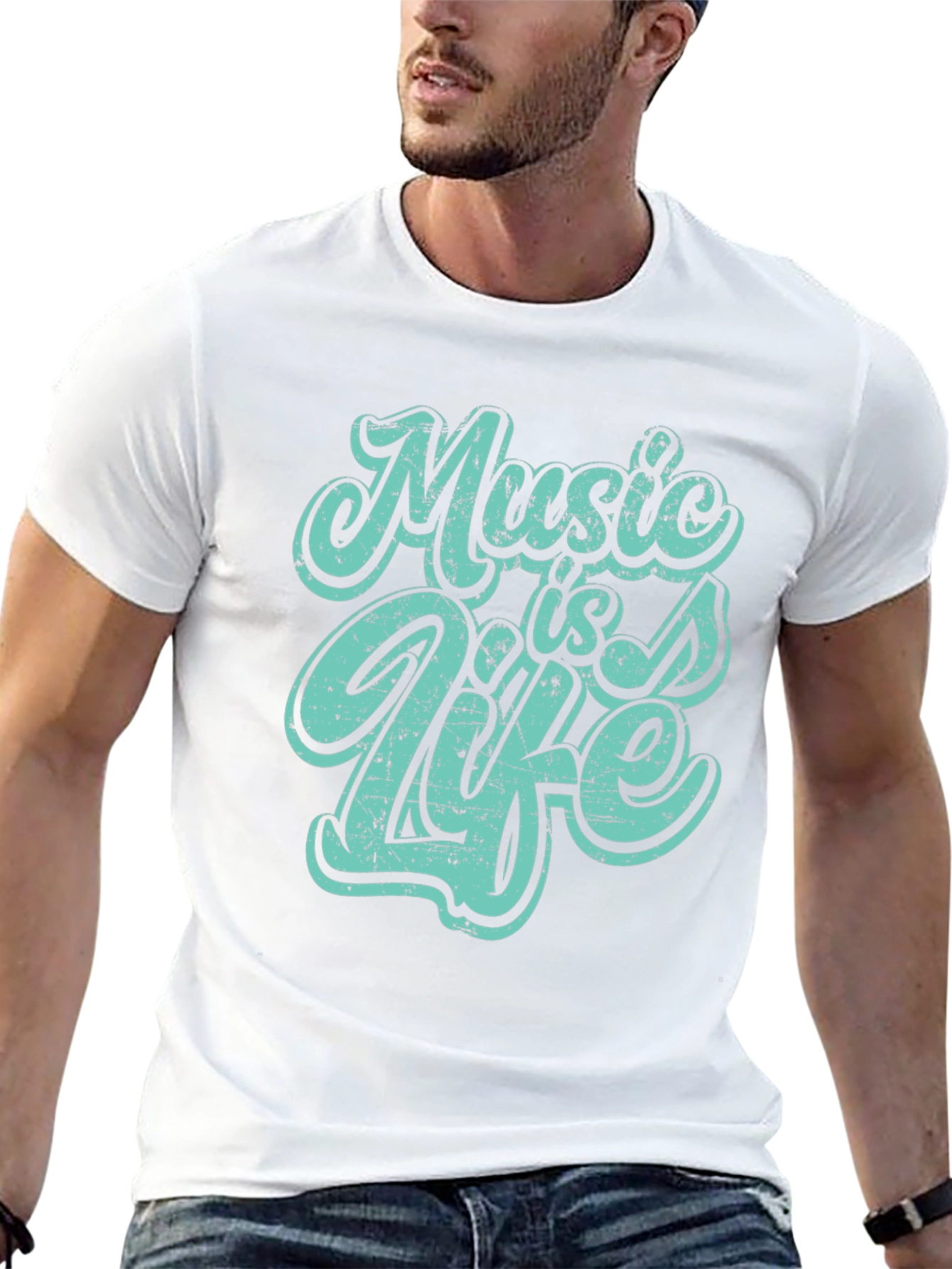 Music is Life Graphic Tee - Black