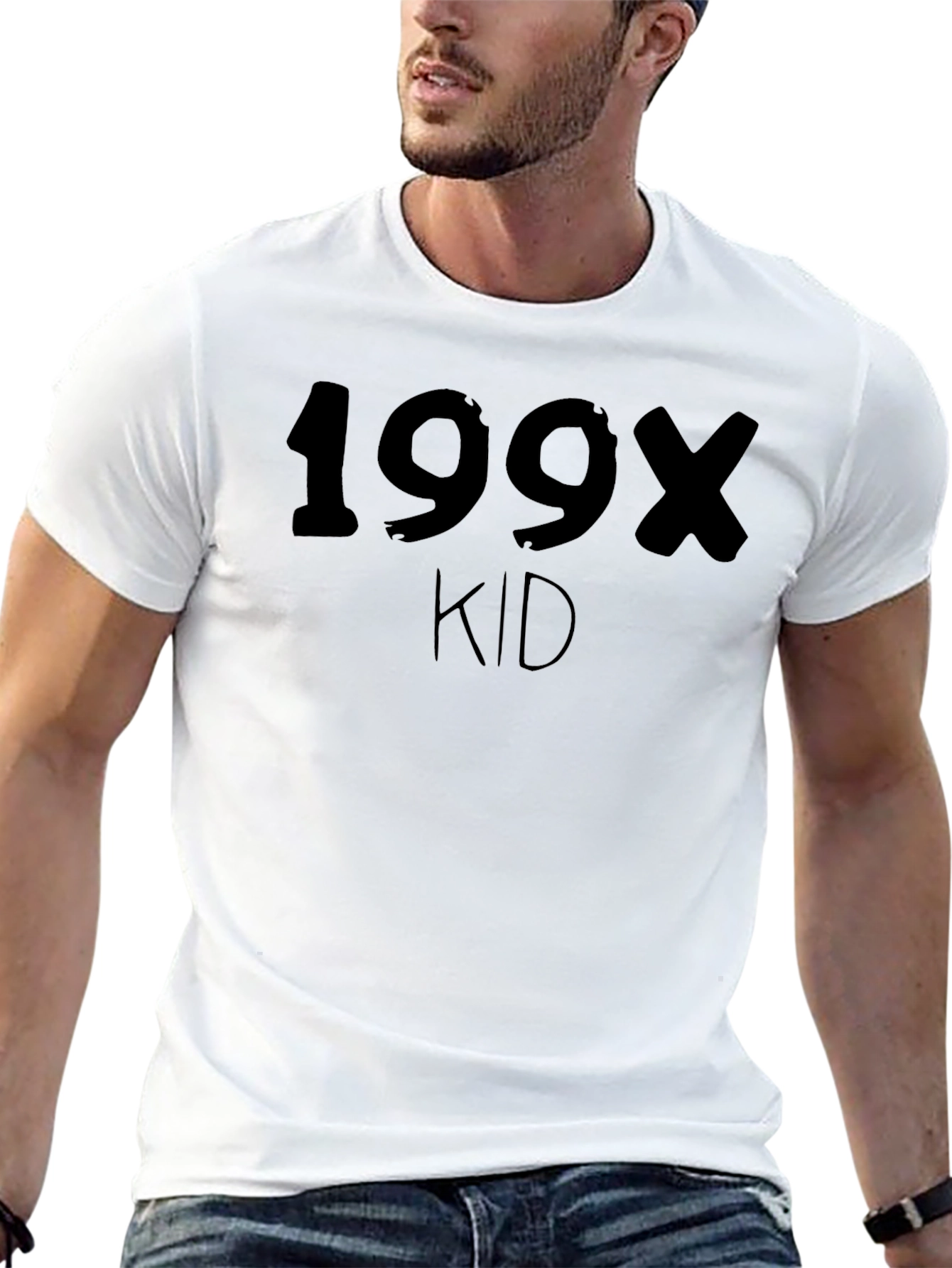 199X Kid Black Graphic Tee - Retro Nostalgia