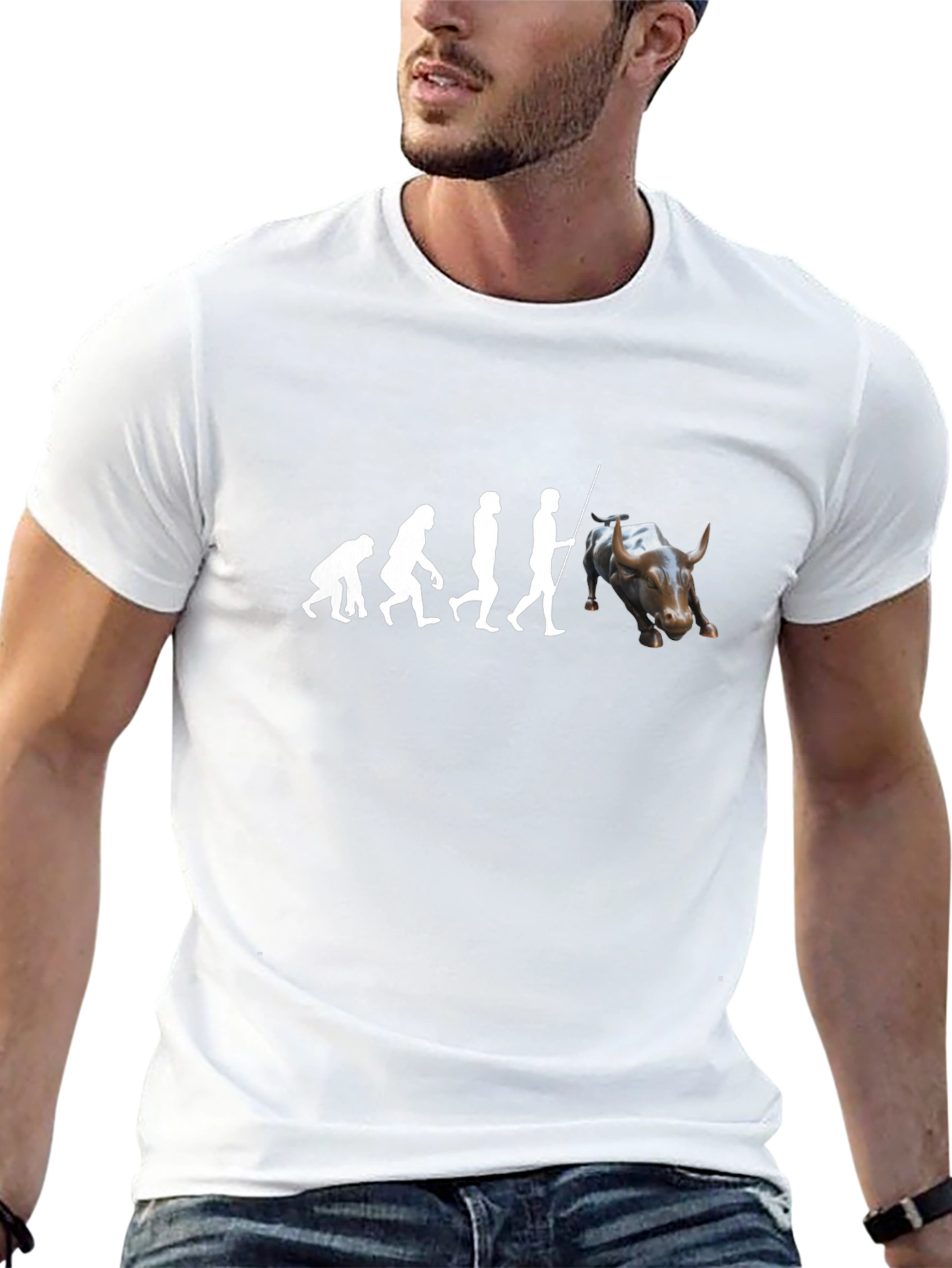Evolution of the Wall Street Bull Black T-Shirt