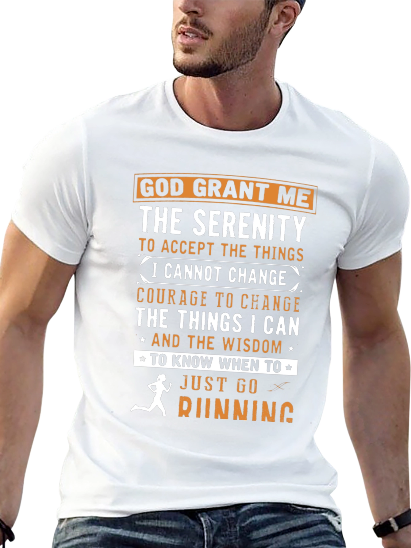 Serenity Prayer Running T-Shirt: God Grant Me Wisdom