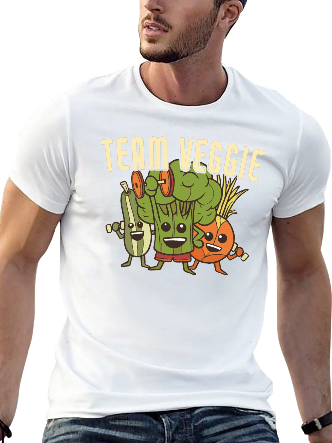 Team Veggie Workout Black T-Shirt