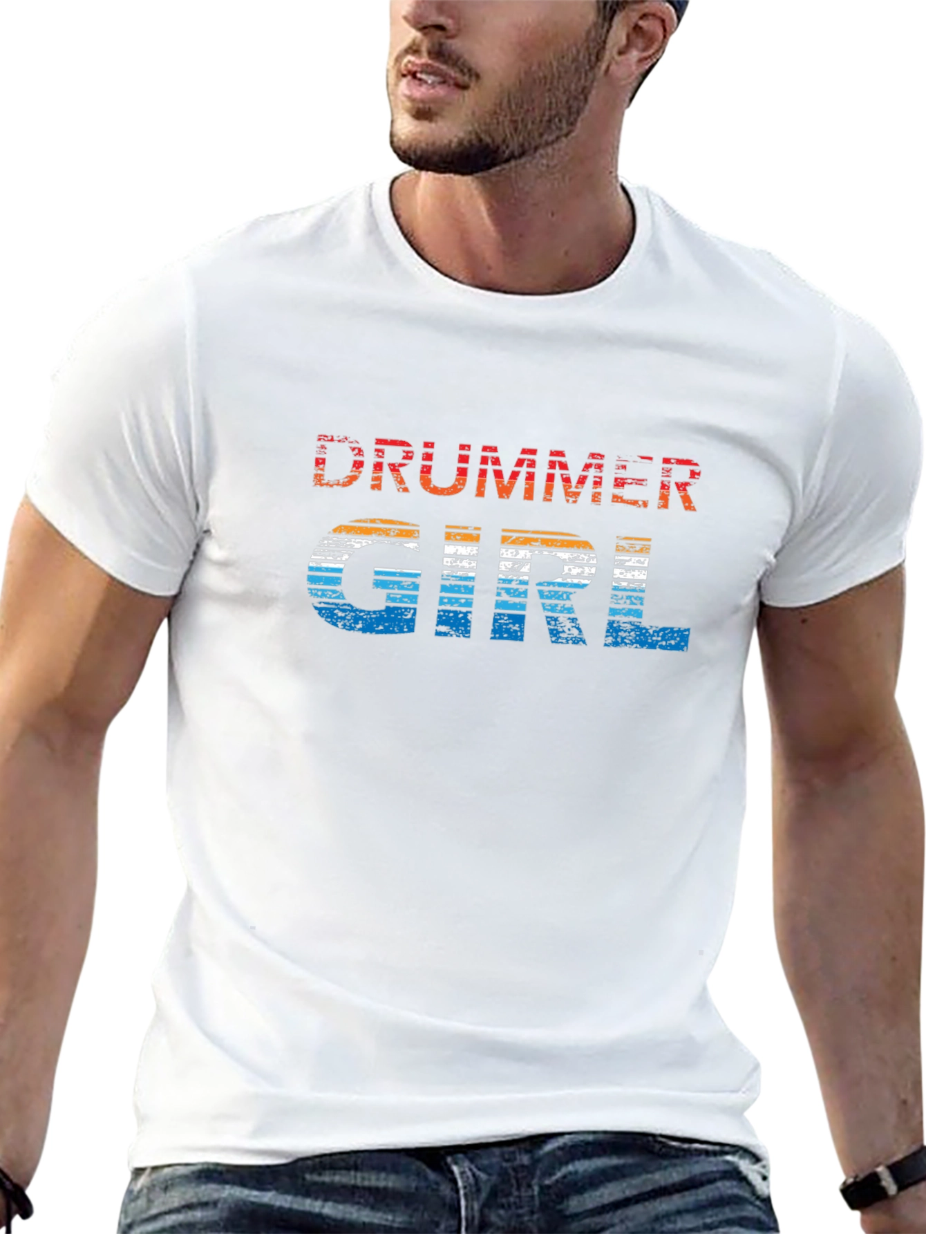 Drummer Girl Retro Graphic Tee