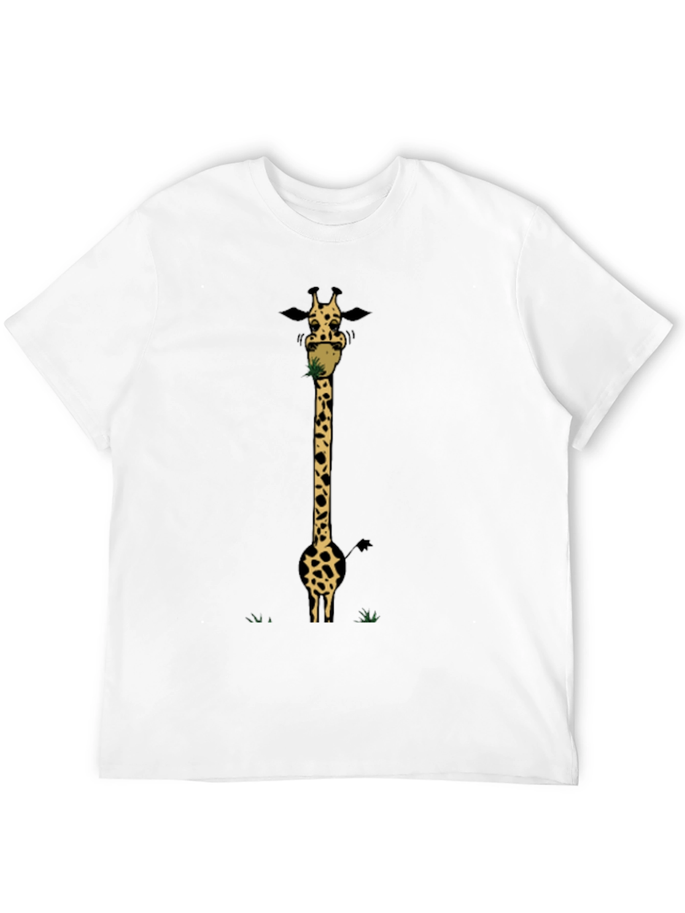 Giraffe Eating Grass Graphic Tee
