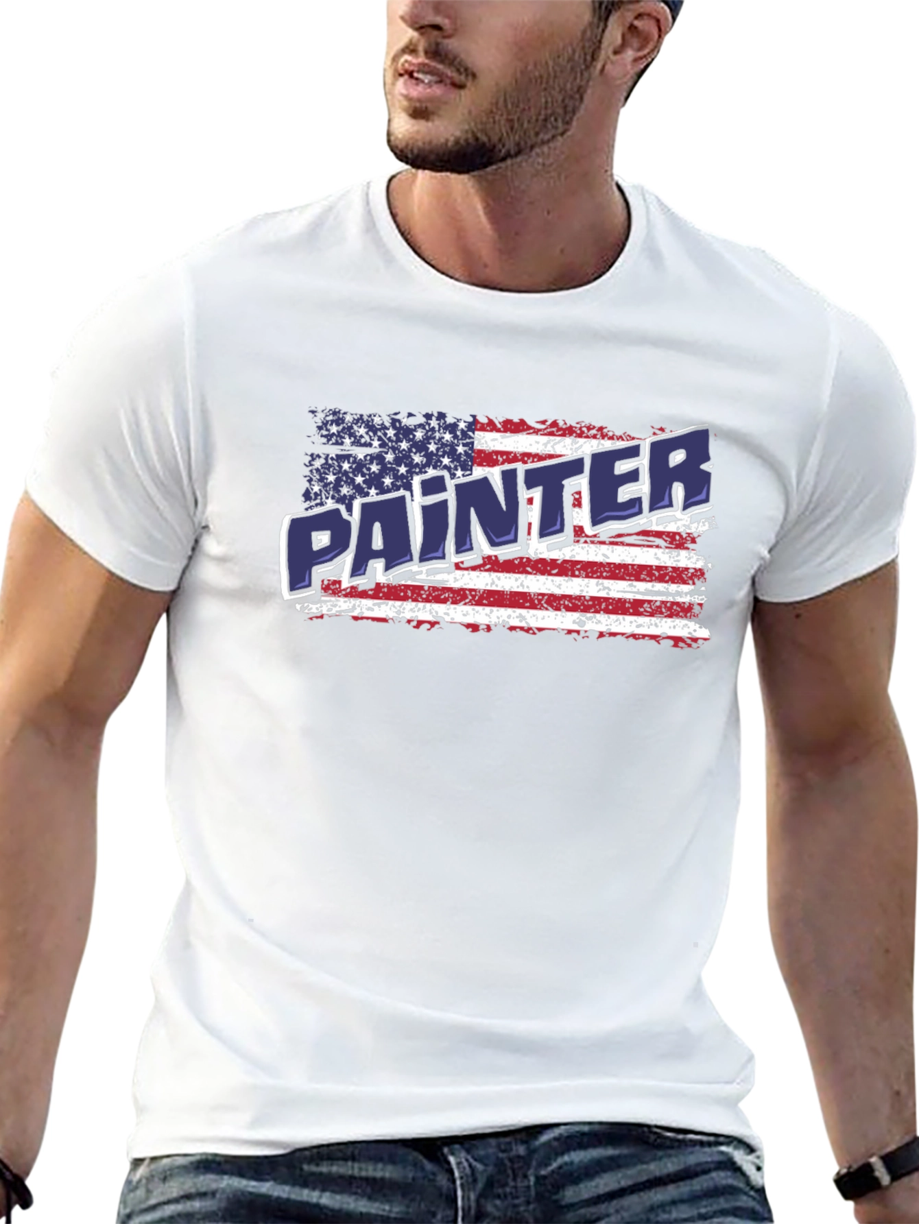 Painter American Flag Patriotic T-Shirt