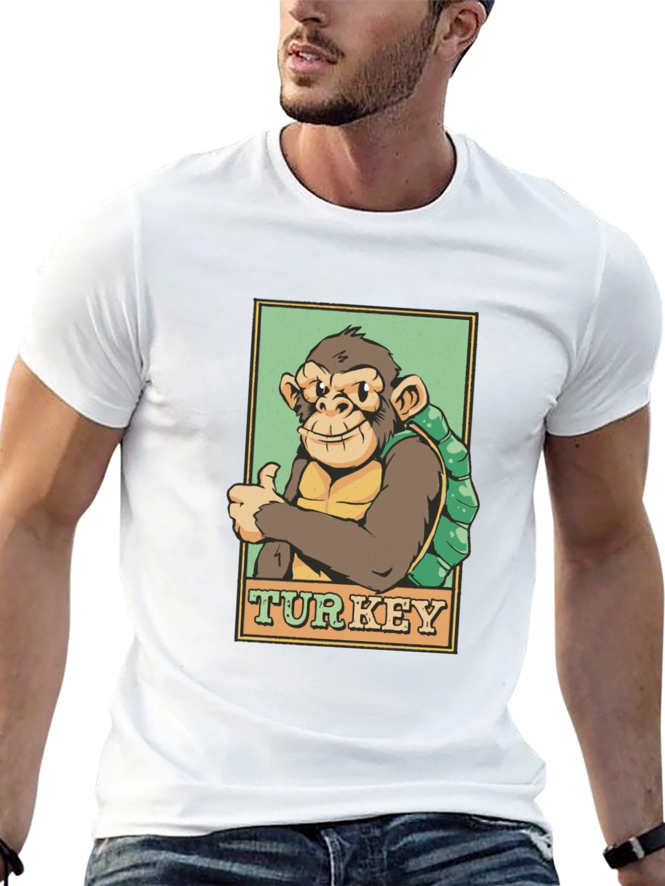 Monkey Turkey Graphic T-Shirt - Adventure Ready!
