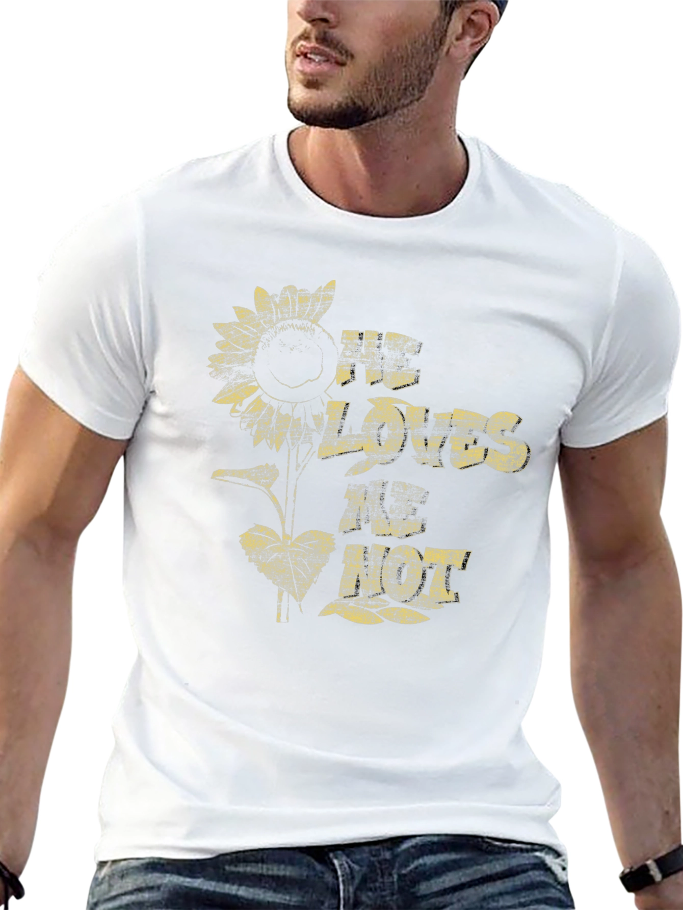 He Loves Me Not Sunflower Graphic T-Shirt