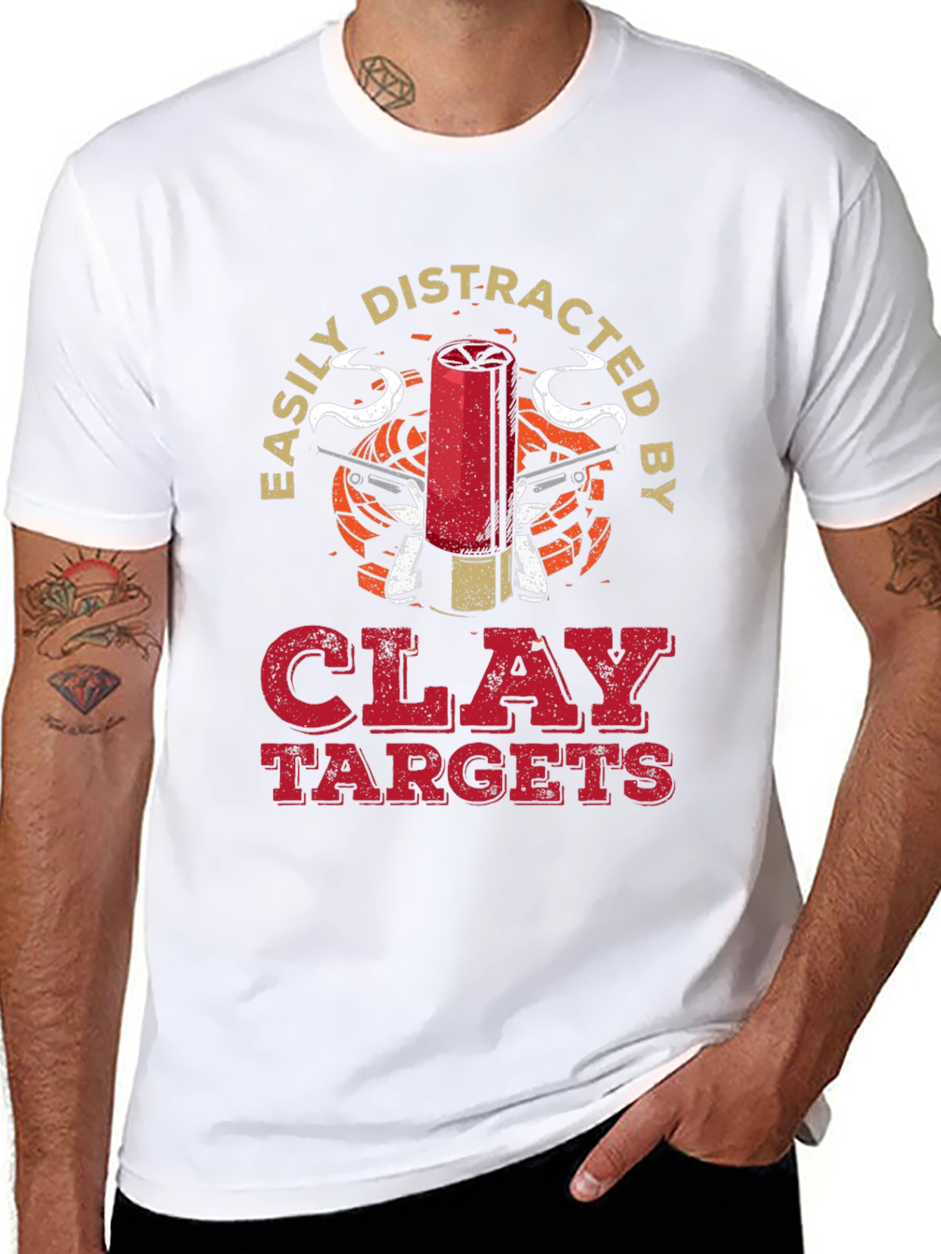 Easily Distracted by Clay Targets Graphic T-Shirt