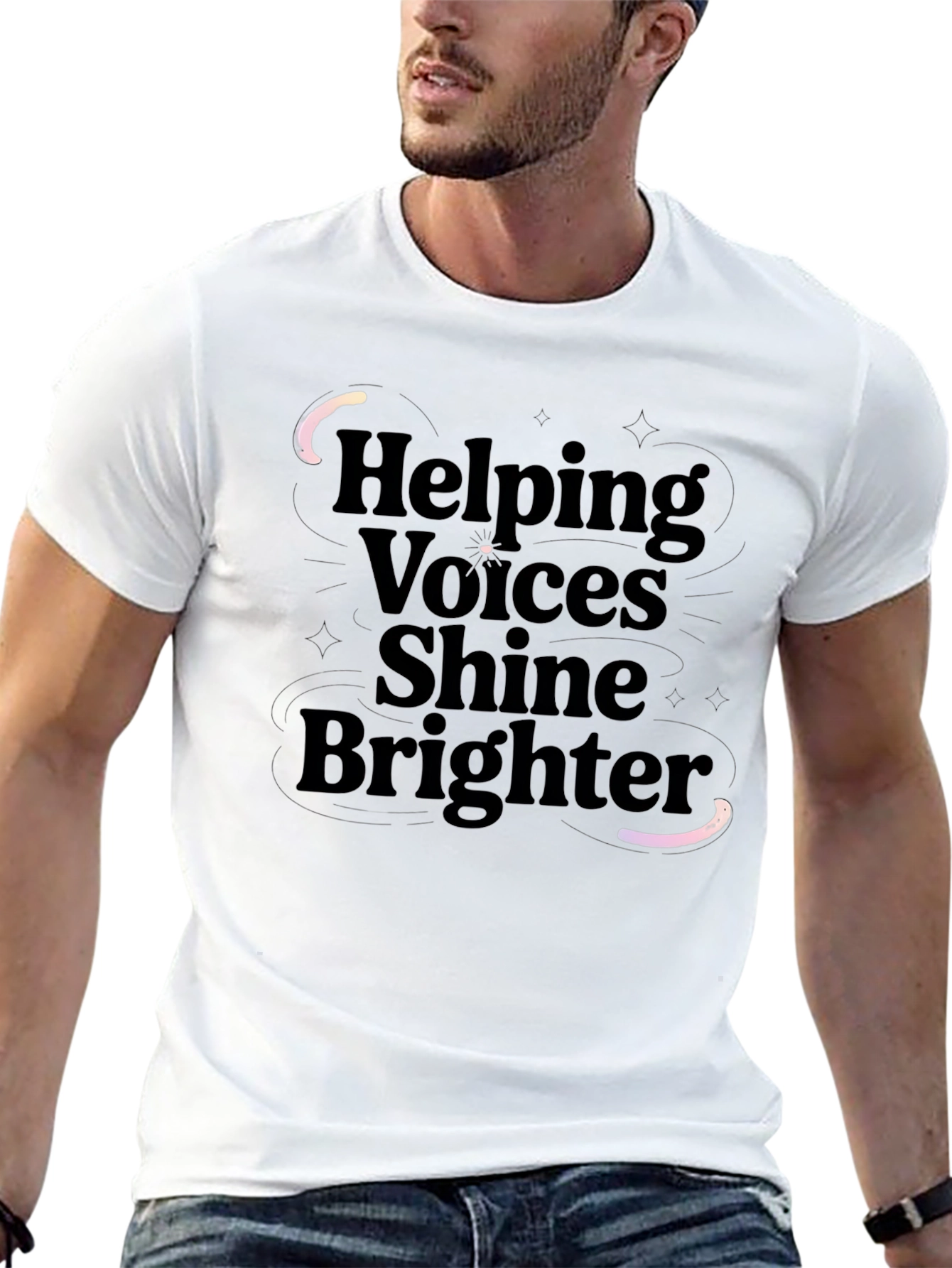 Helping Voices Shine Brighter Black T-Shirt