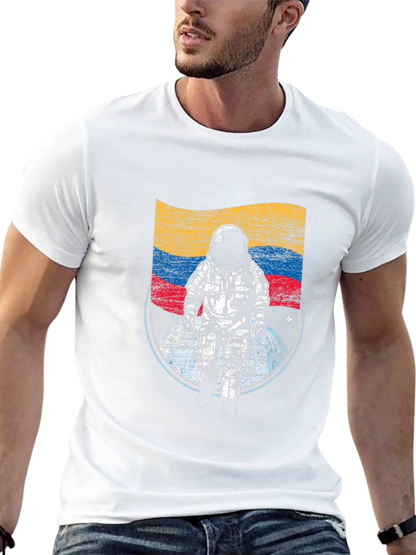 Astronaut Flag Graphic T-Shirt