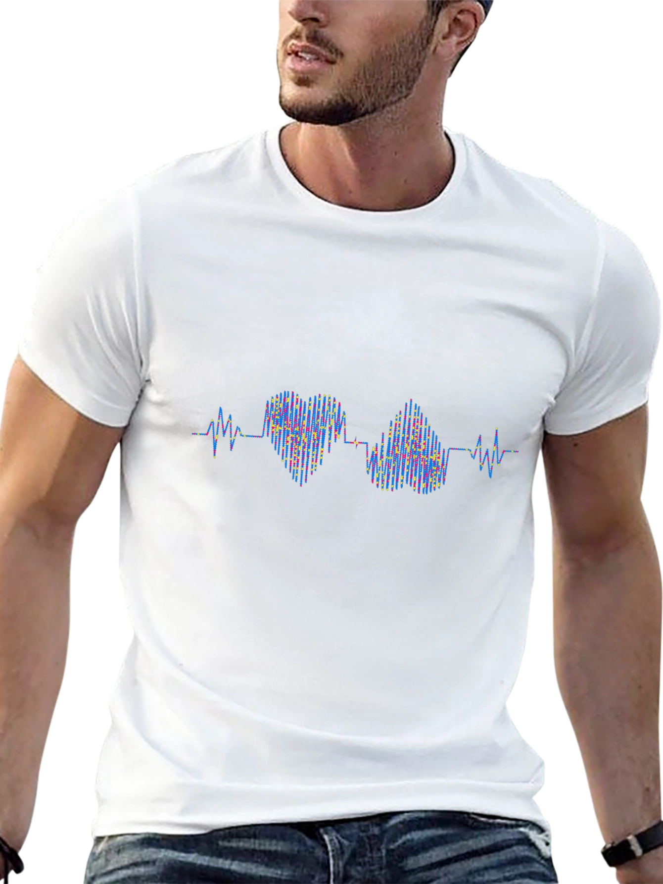 Heartbeat Love Pulse T-Shirt - Black