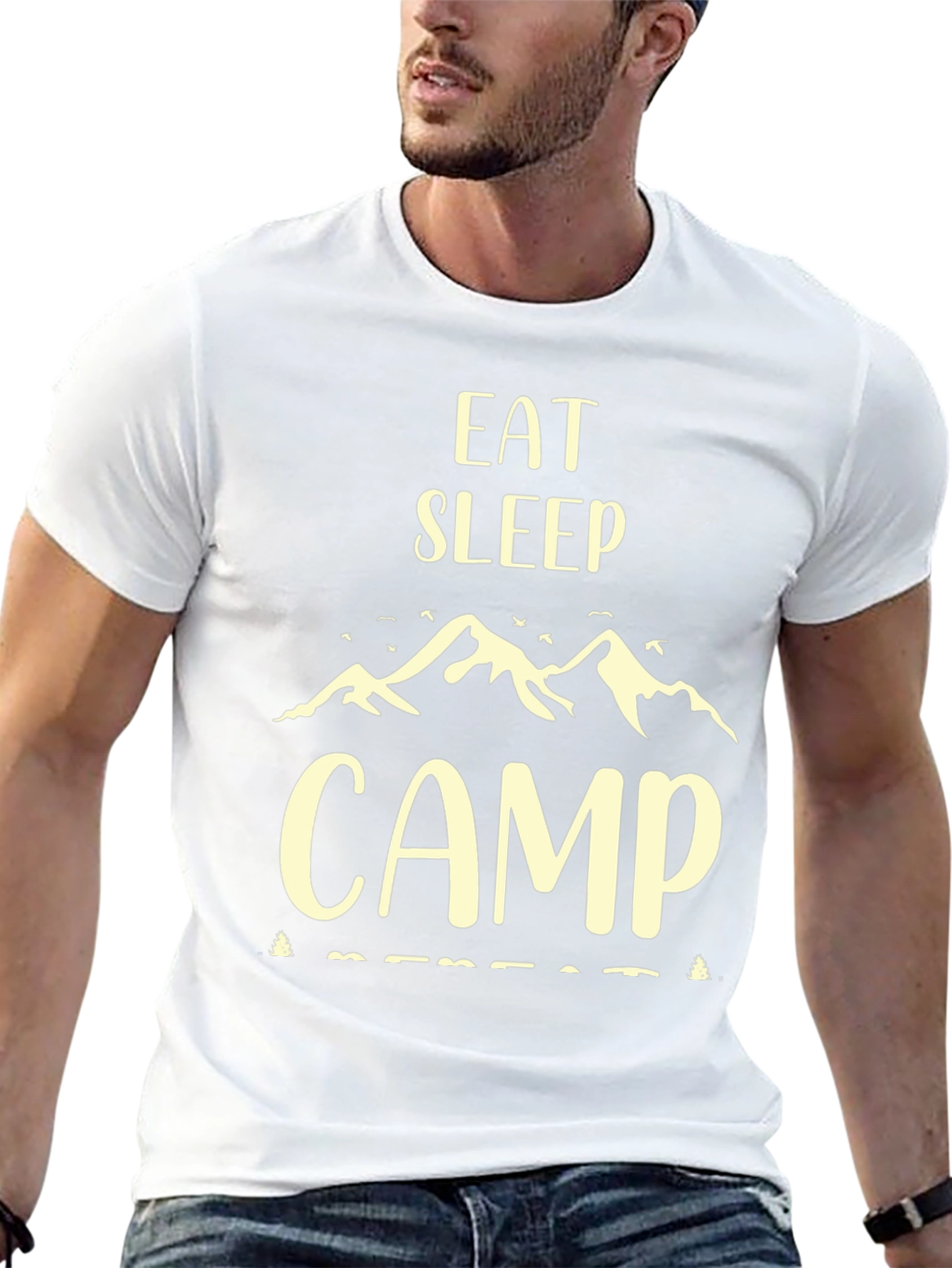 Eat Sleep Camp Repeat Black T-Shirt