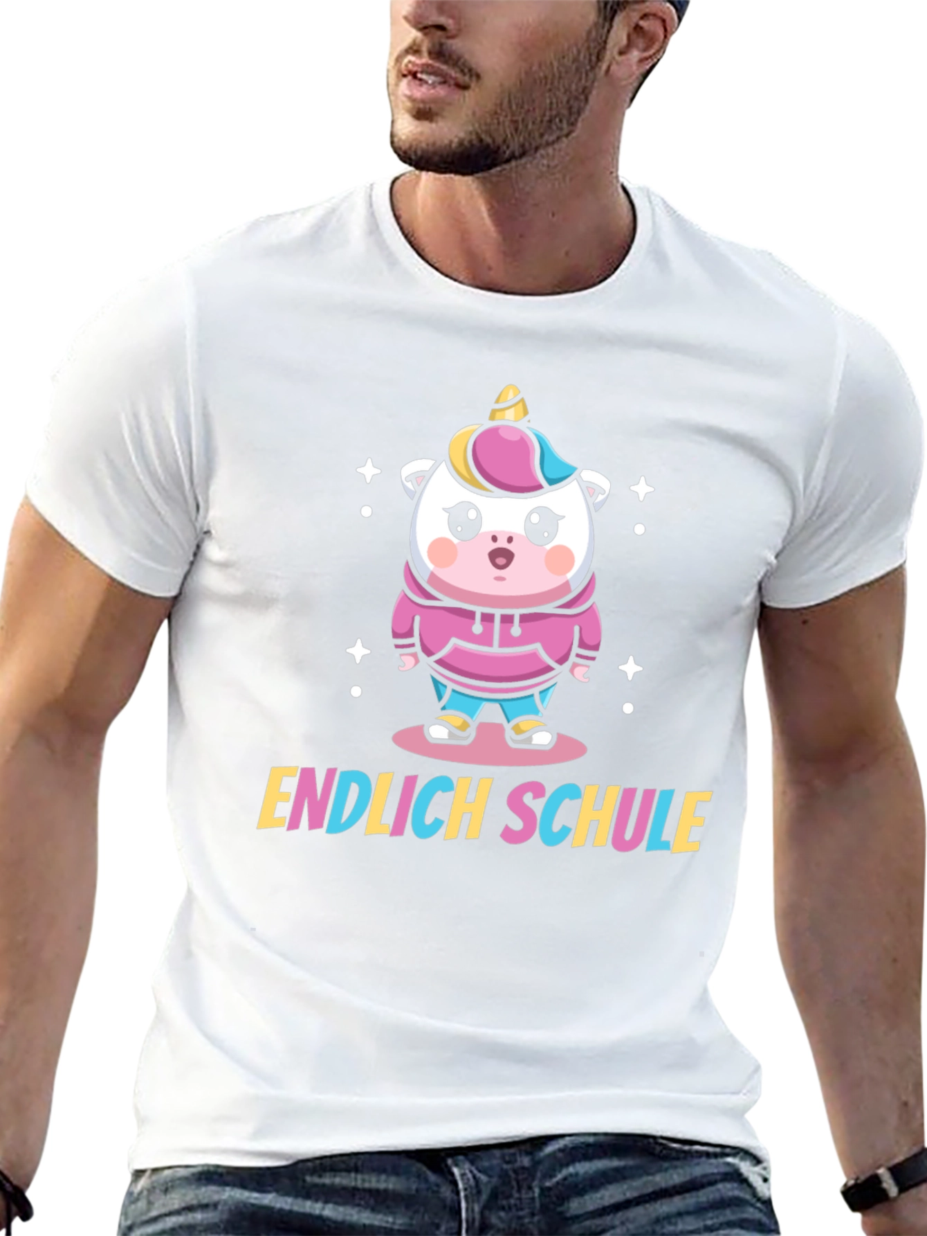 Finally School Unicorn Black T-Shirt