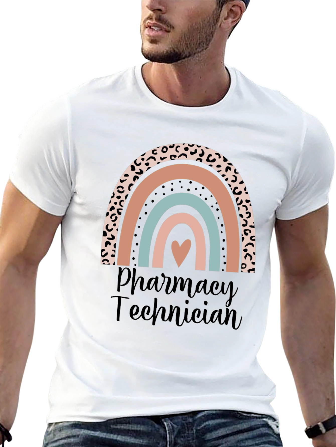 Pharmacy Technician Rainbow Heart T-Shirt