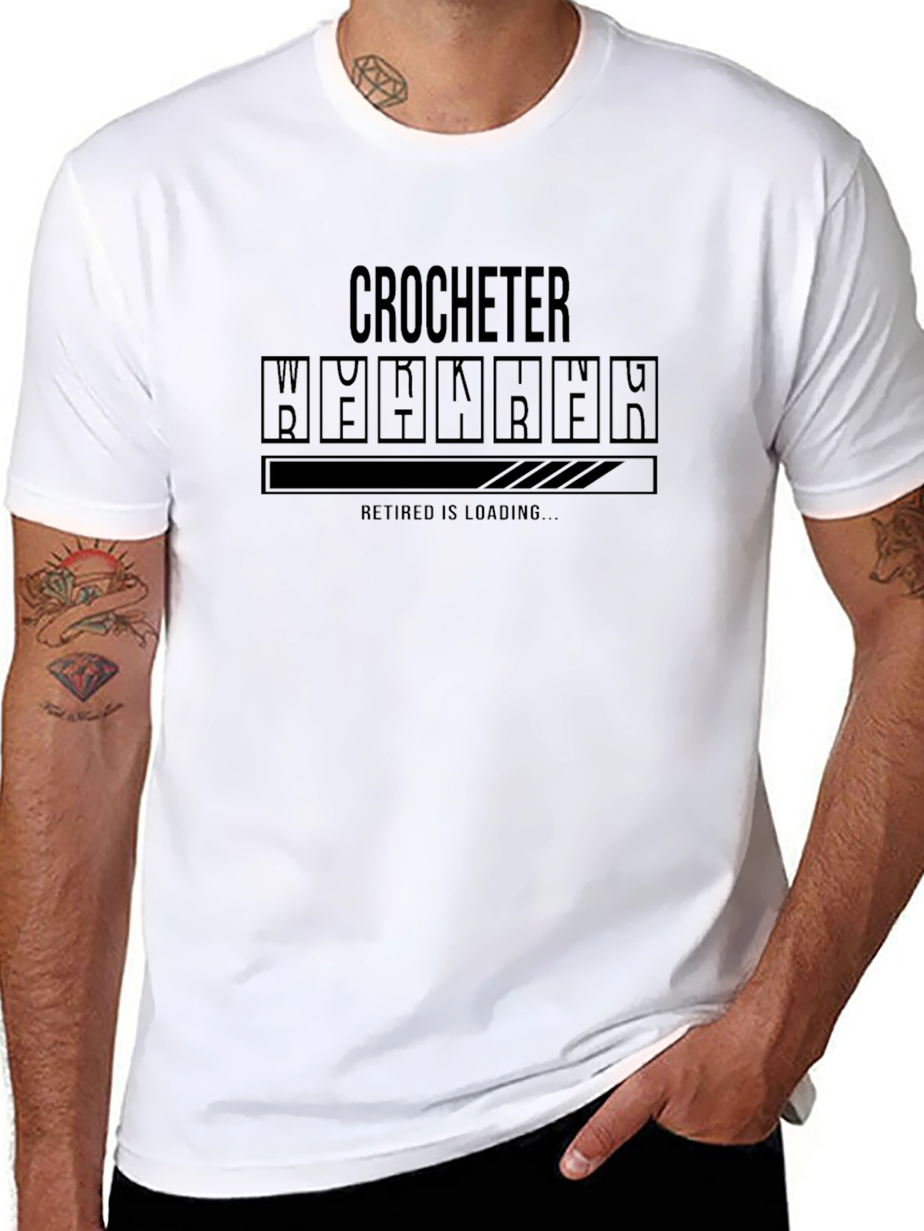 Crocheter Retired Loading Funny Graphic Tee