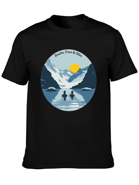 Breathe Focus Relax Graphic Tee - Black