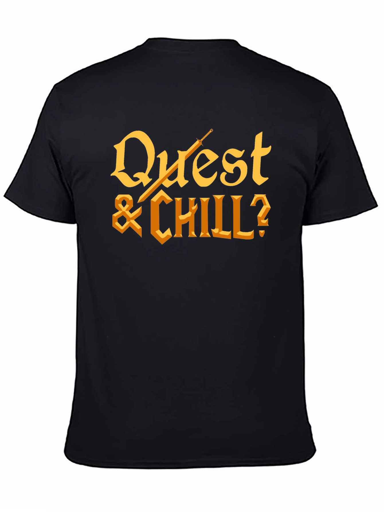 Quest & Chill? Graphic Tee - Black Cotton T-Shirt