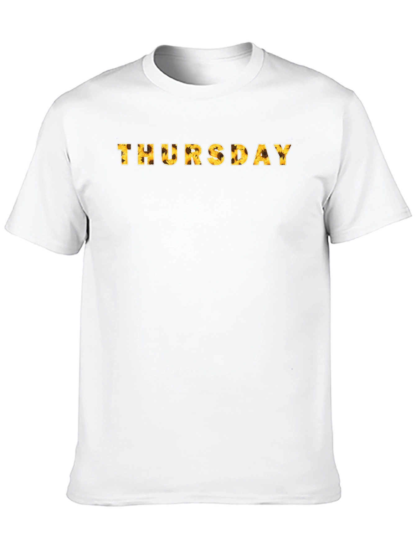 Thursday Sunflower Print Black T-Shirt