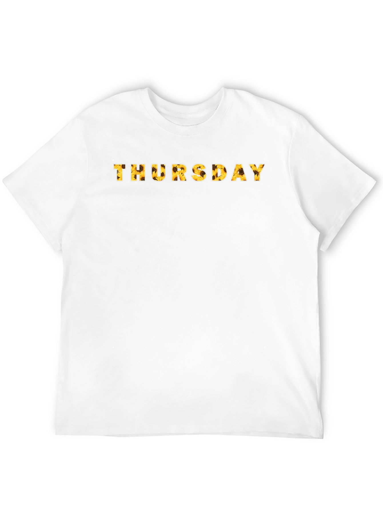 Thursday Sunflower Print Black T-Shirt