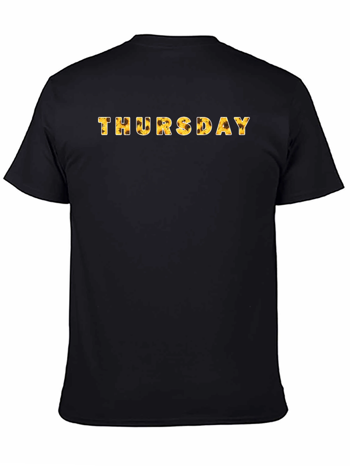 Thursday Sunflower Print Black T-Shirt