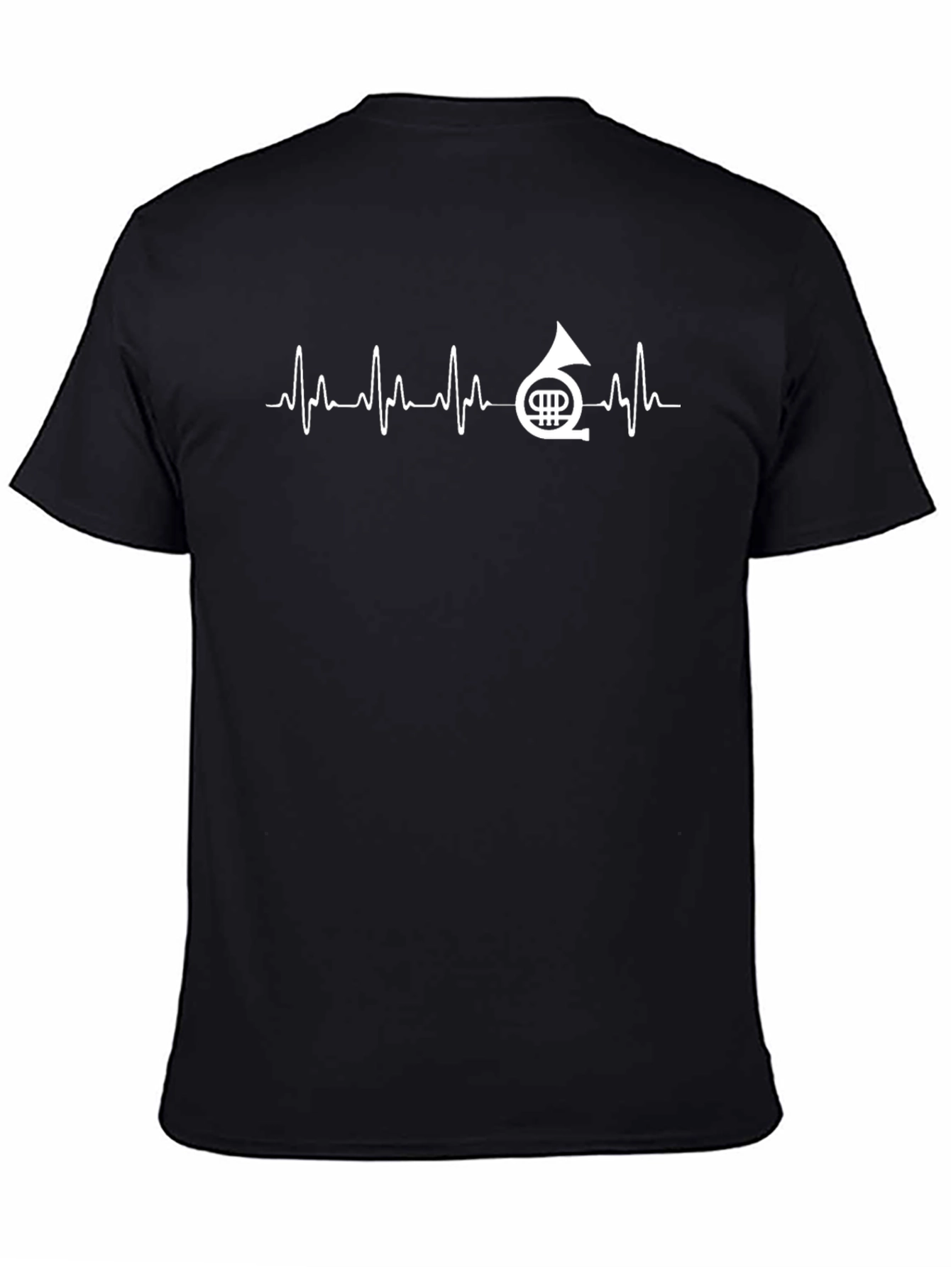 French Horn Heartbeat T-Shirt - Music Lover Tee