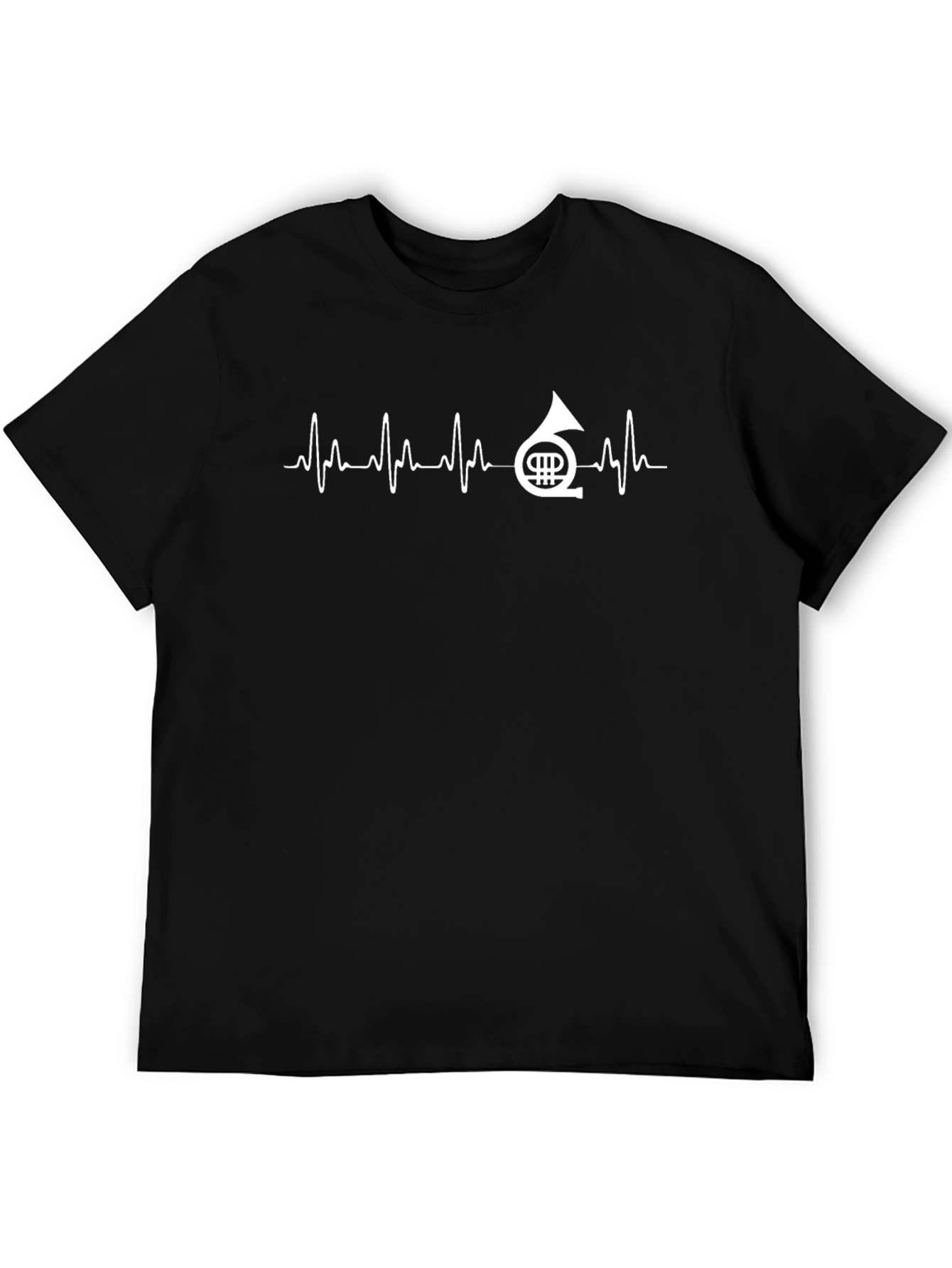 French Horn Heartbeat T-Shirt - Music Lover Tee