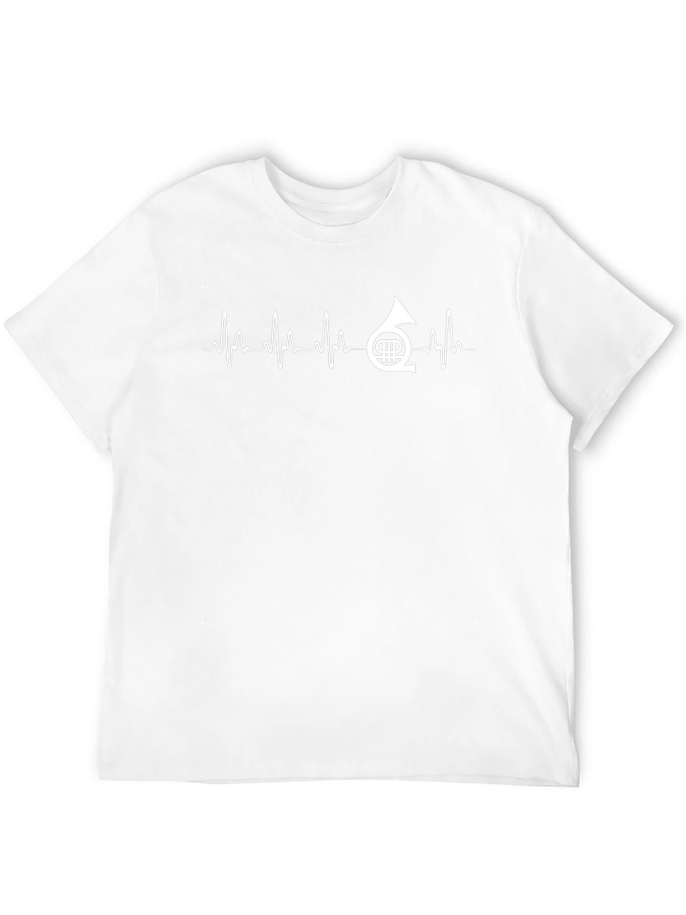 French Horn Heartbeat T-Shirt - Music Lover Tee
