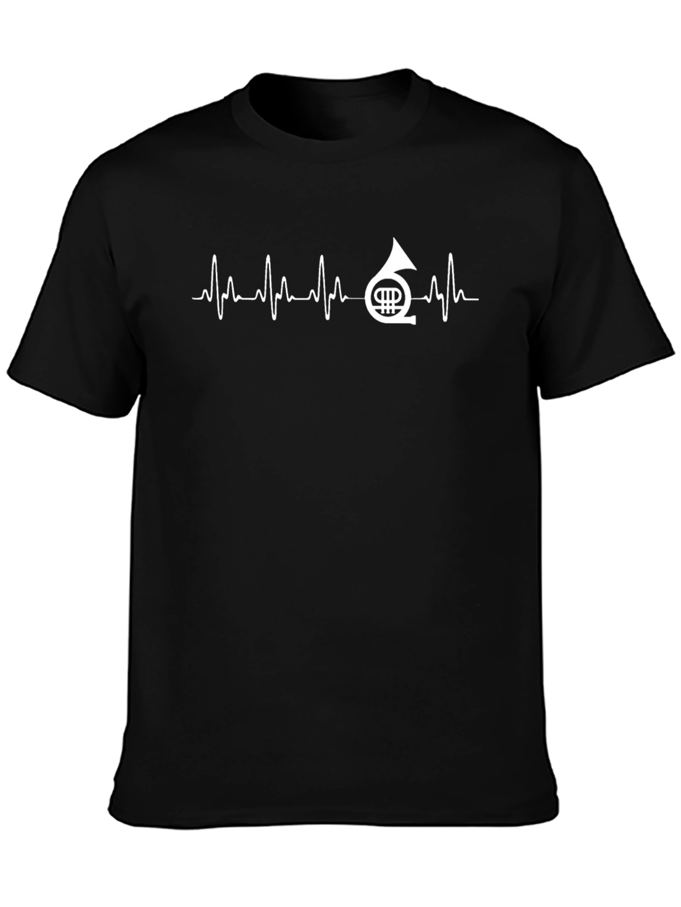 French Horn Heartbeat T-Shirt - Music Lover Tee