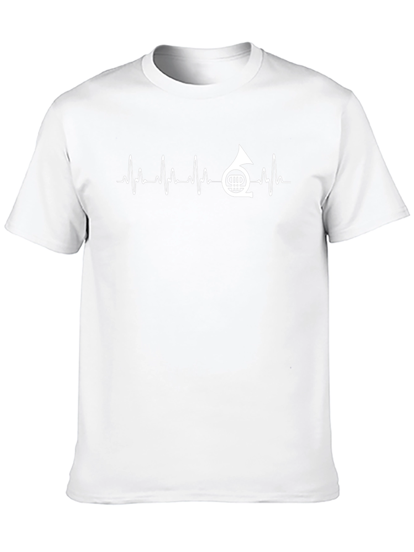 French Horn Heartbeat T-Shirt - Music Lover Tee