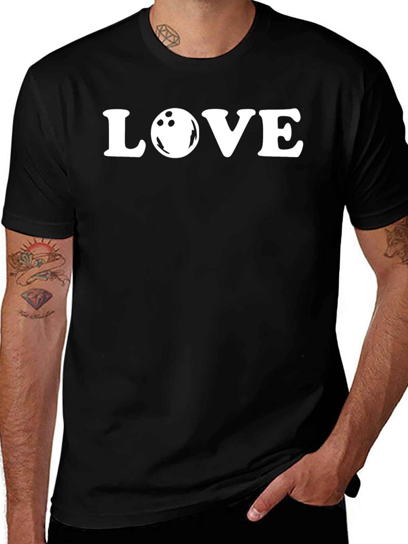 Bowling LOVE Graphic T-Shirt - Black
