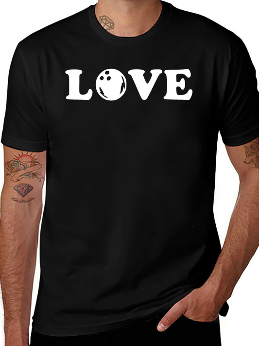 Bowling LOVE Graphic T-Shirt - Black