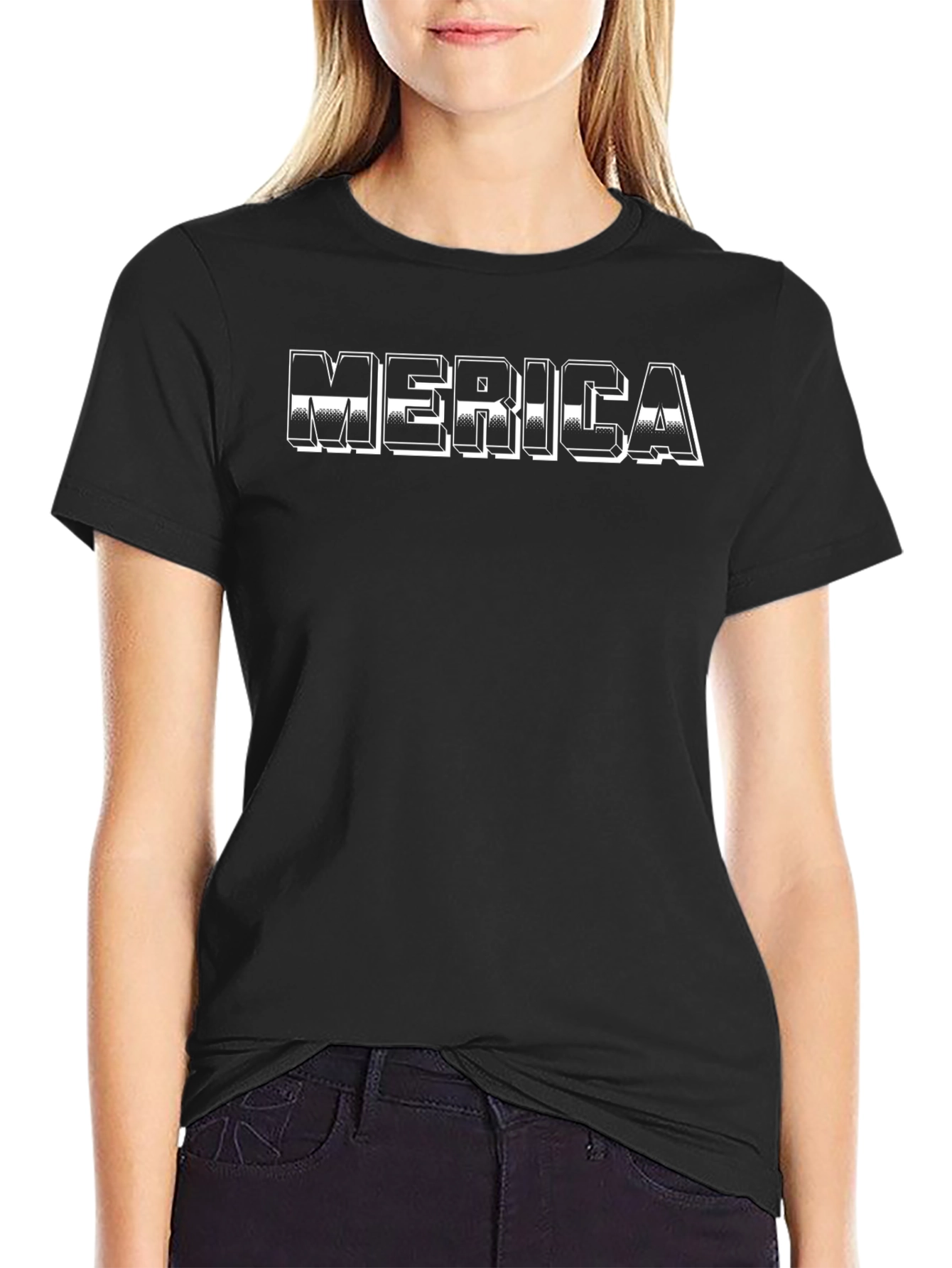 MERICA Graphic Tee - Patriotic Black T-Shirt