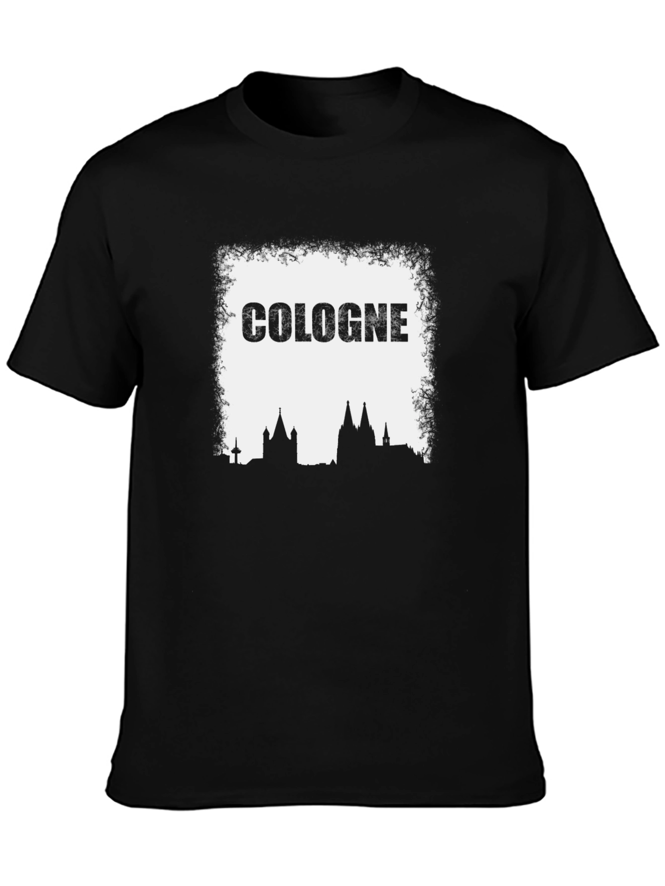 Cologne Skyline Graphic Tee - Black Cotton T-Shirt