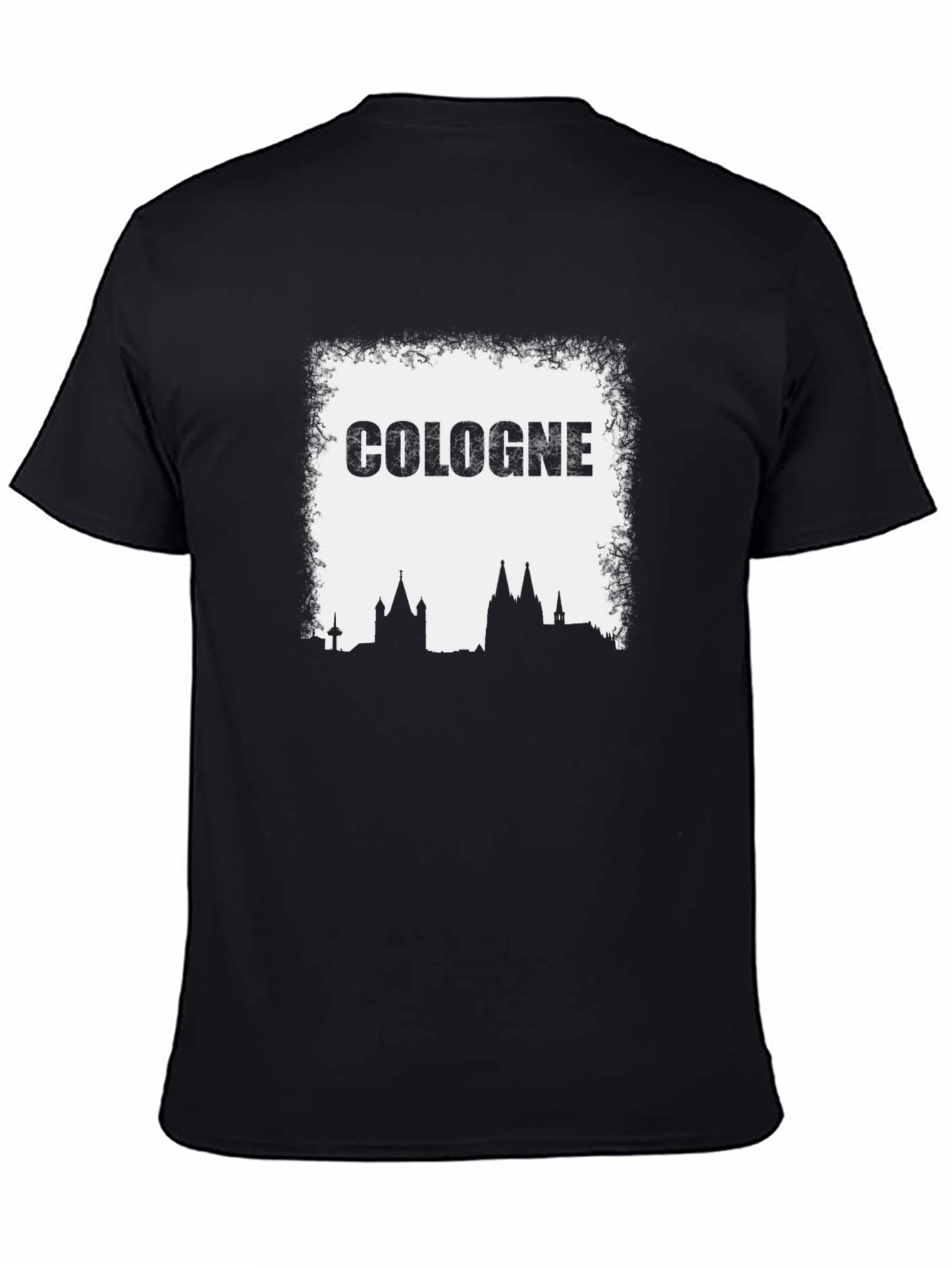 Cologne Skyline Graphic Tee - Black Cotton T-Shirt