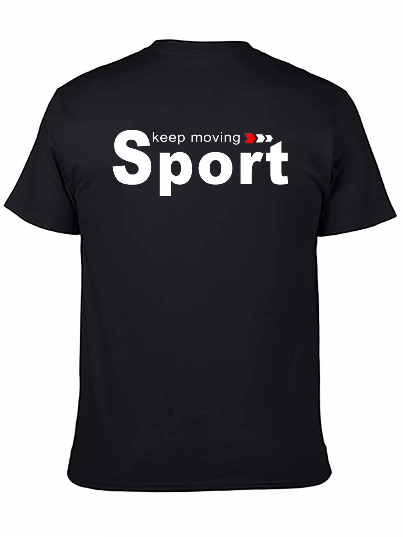 Sport Keep Moving Graphic Black T-Shirt