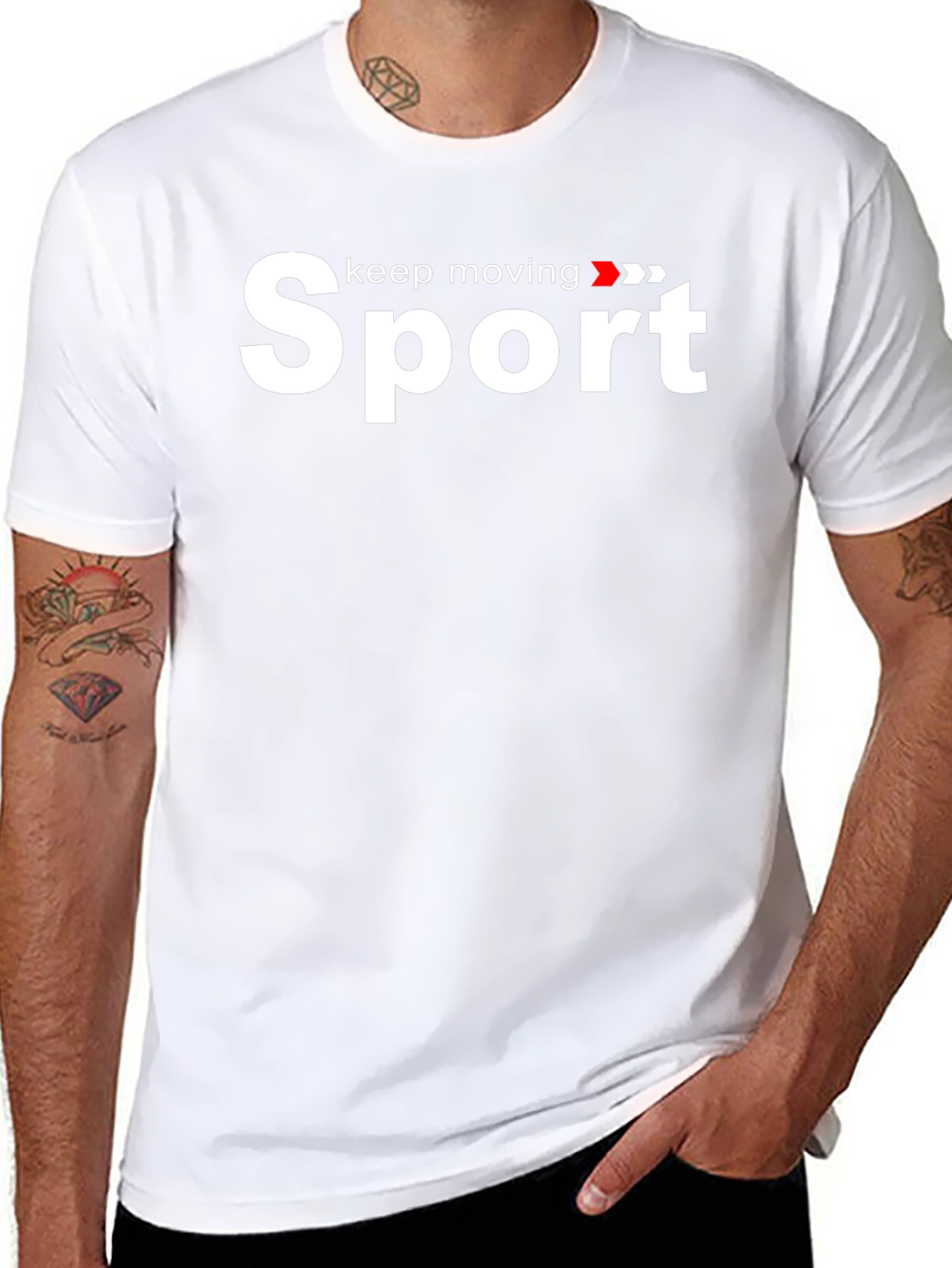 Sport Keep Moving Graphic Black T-Shirt