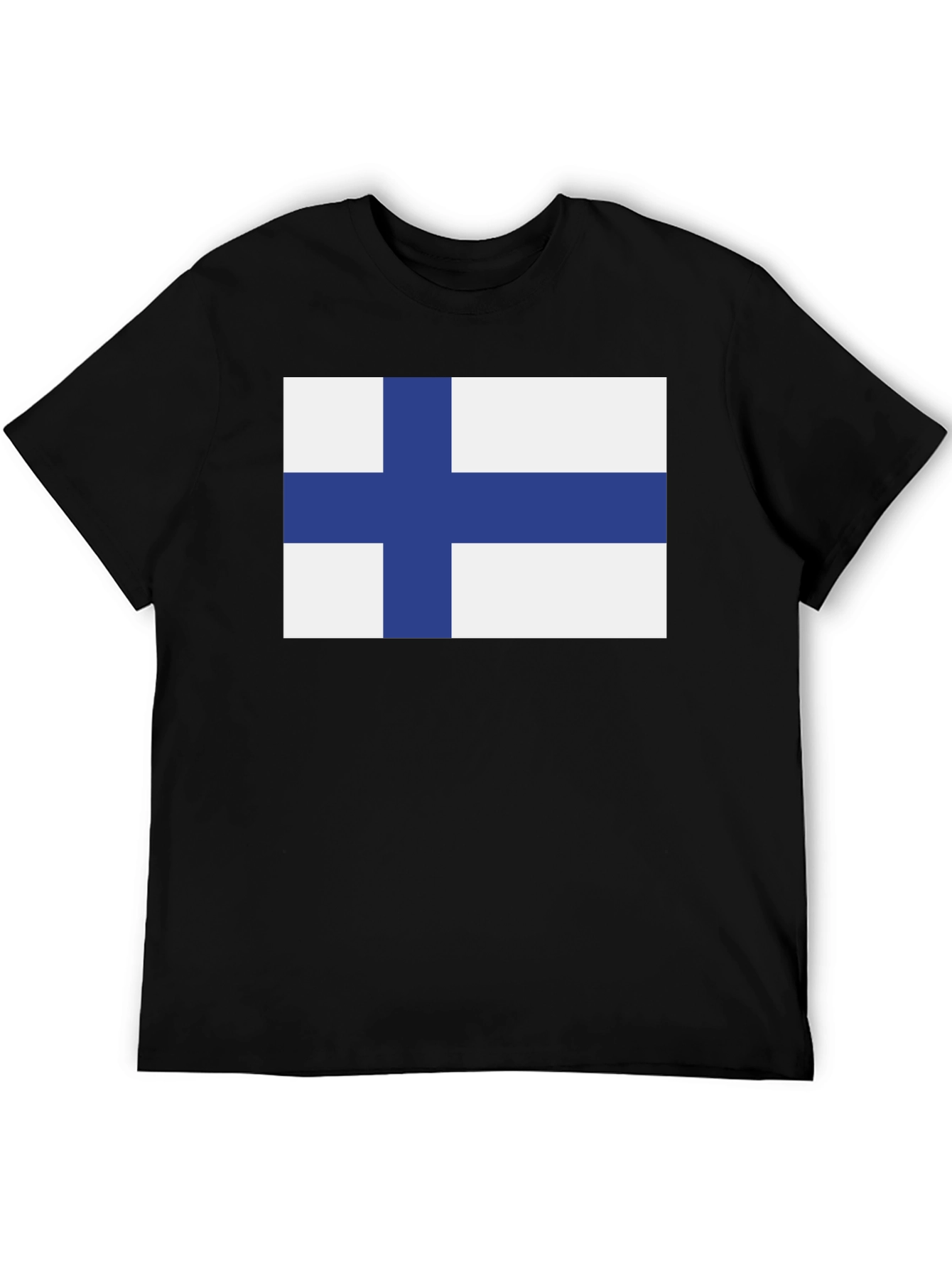 Finland Flag Graphic Tee - Black T-Shirt