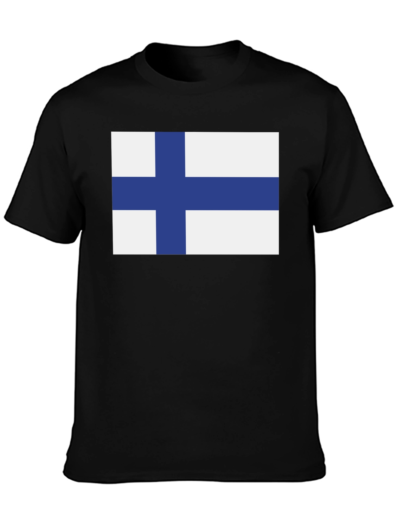 Finland Flag Graphic Tee - Black T-Shirt