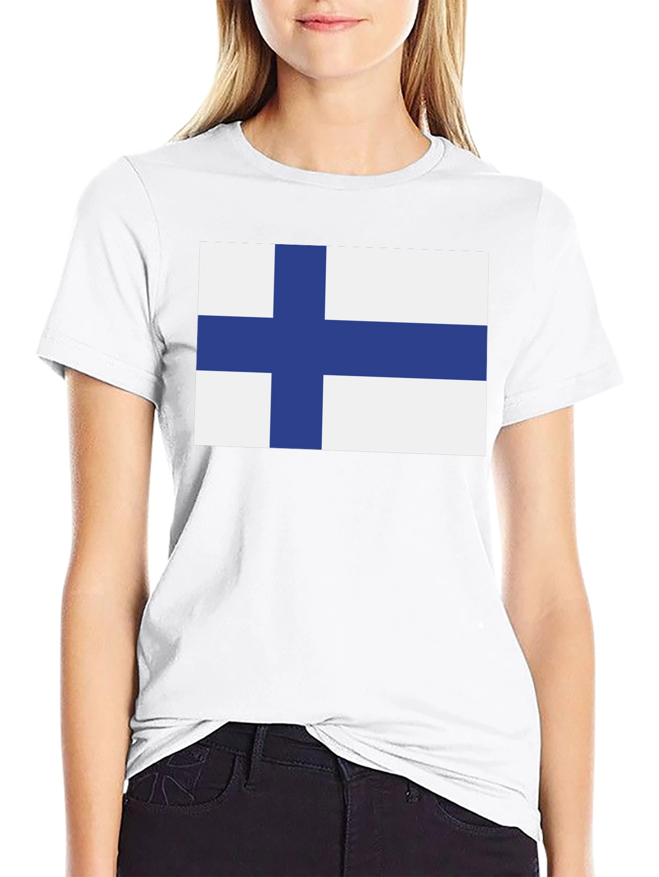 Finland Flag Graphic Tee - Black T-Shirt