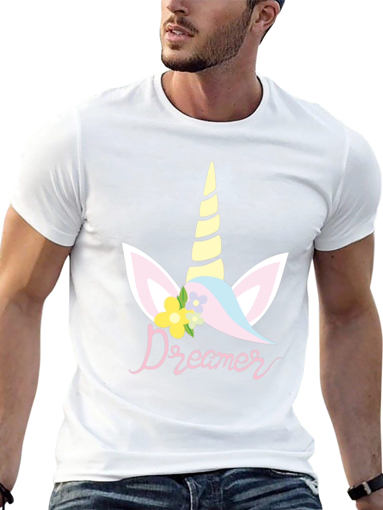 Dreamer Unicorn Graphic T-Shirt - Black