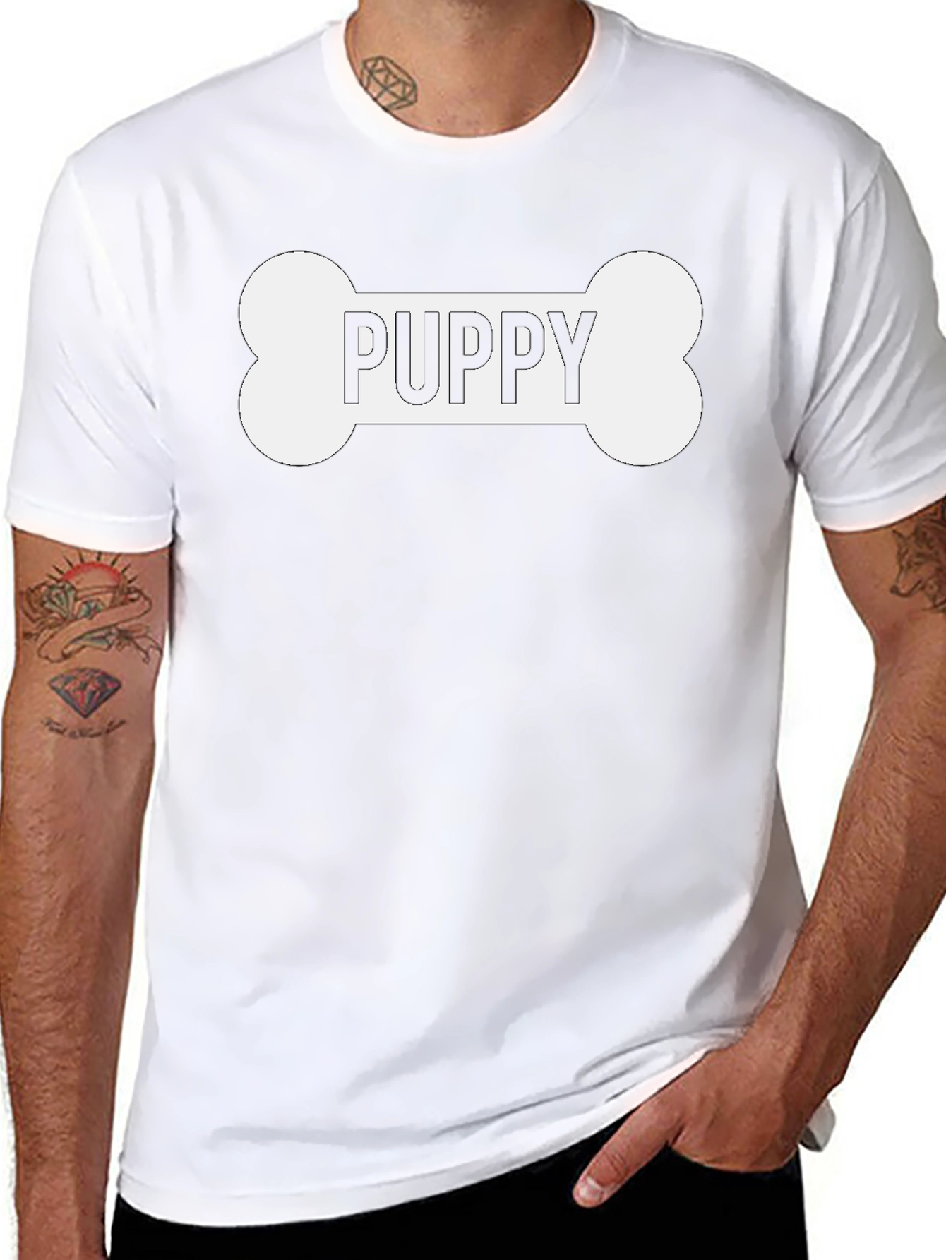 Puppy Bone Graphic T-Shirt - Cute Dog Lover Tee