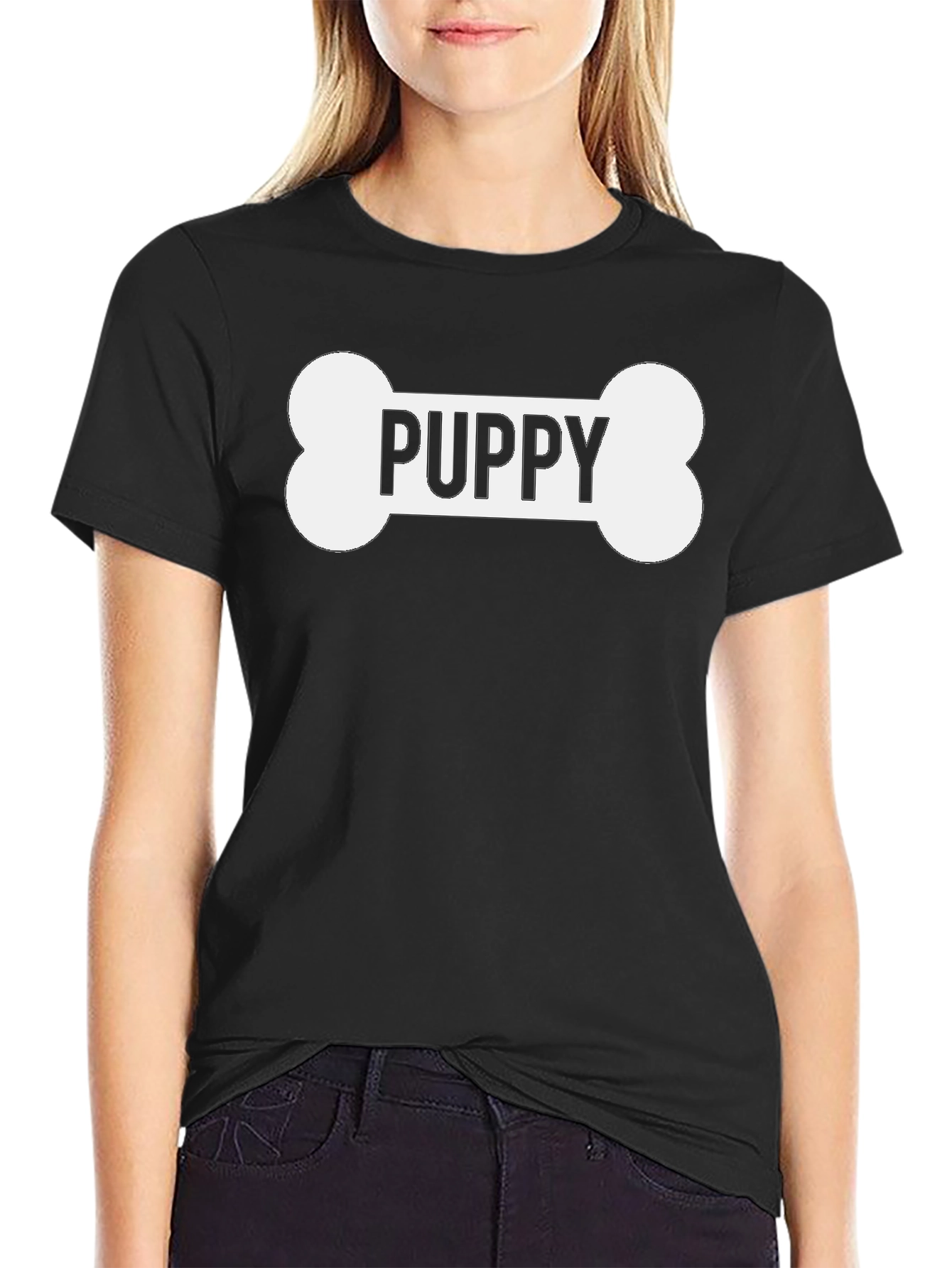 Puppy Bone Graphic T-Shirt - Cute Dog Lover Tee