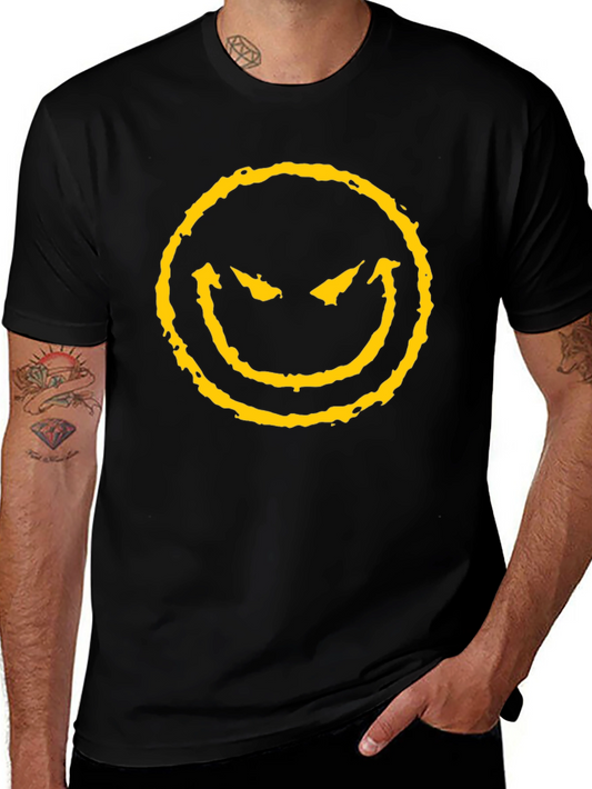 Evil Smiley Face Black T-Shirt