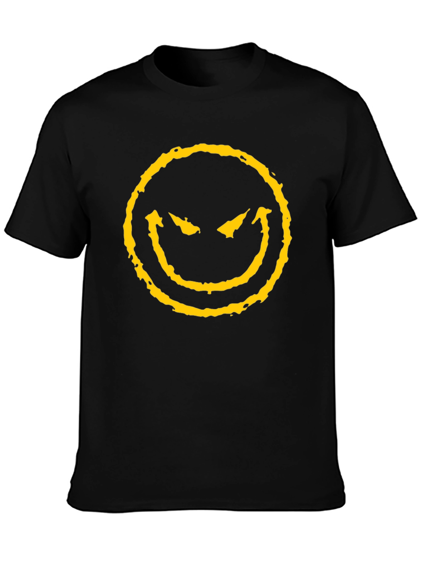 Evil Smiley Face Black T-Shirt