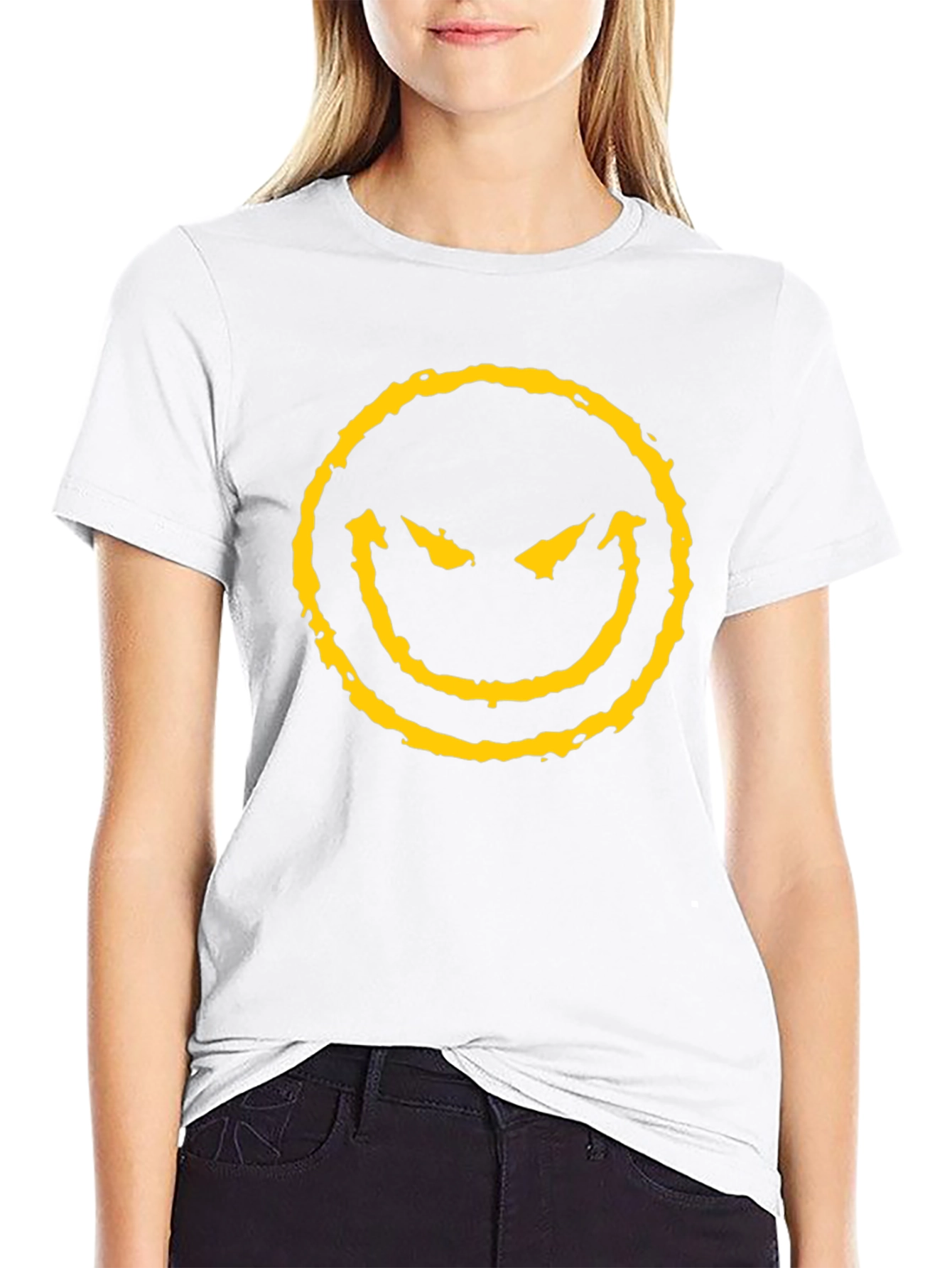 Evil Smiley Face Black T-Shirt