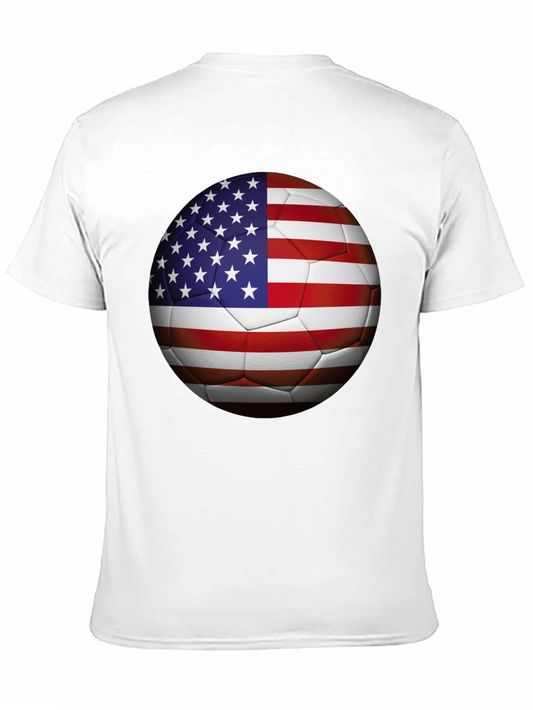 USA Flag Soccer Ball Graphic T-Shirt