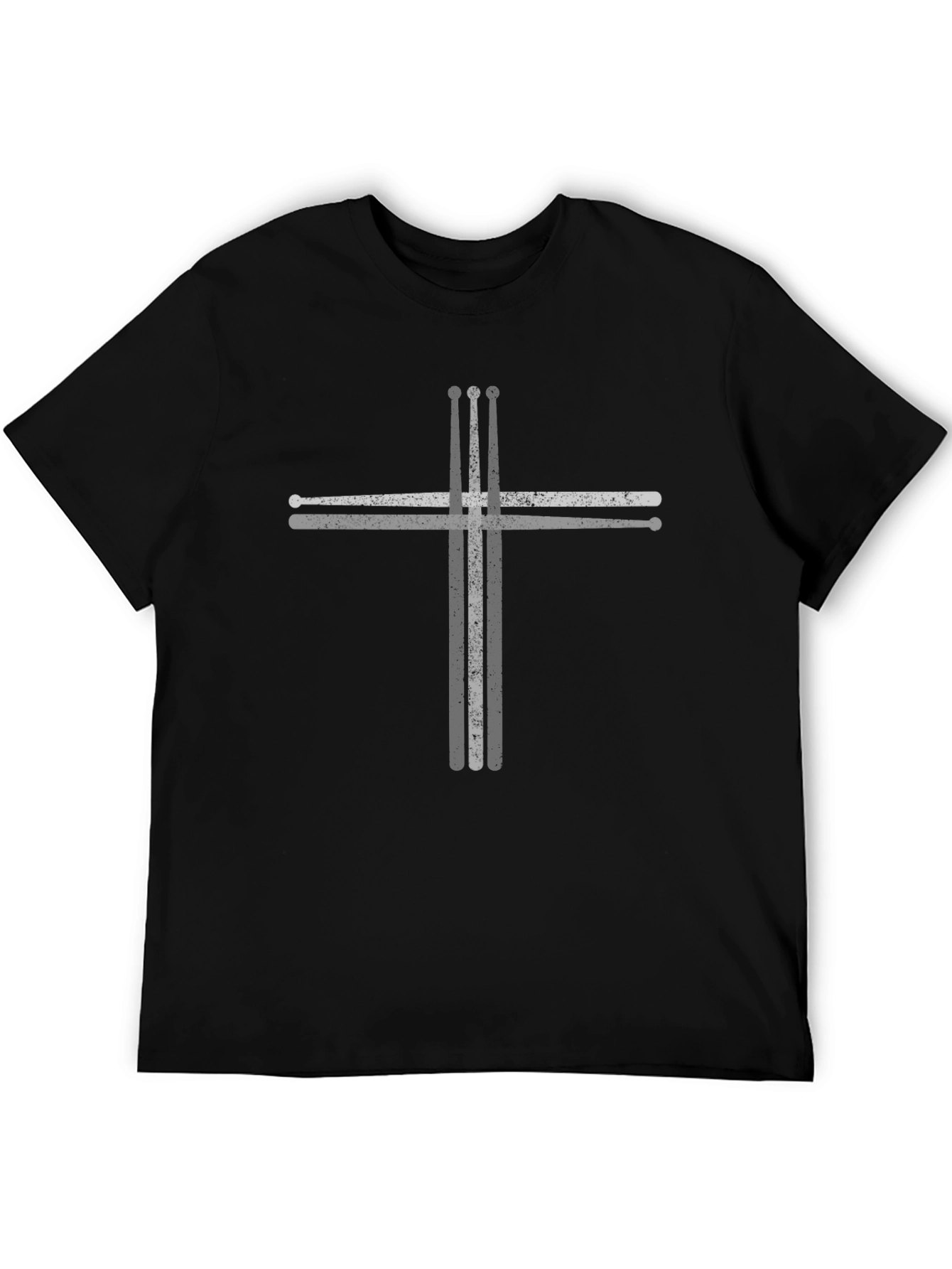 Drumsticks Cross Graphic Tee - Music Lovers T-Shirt