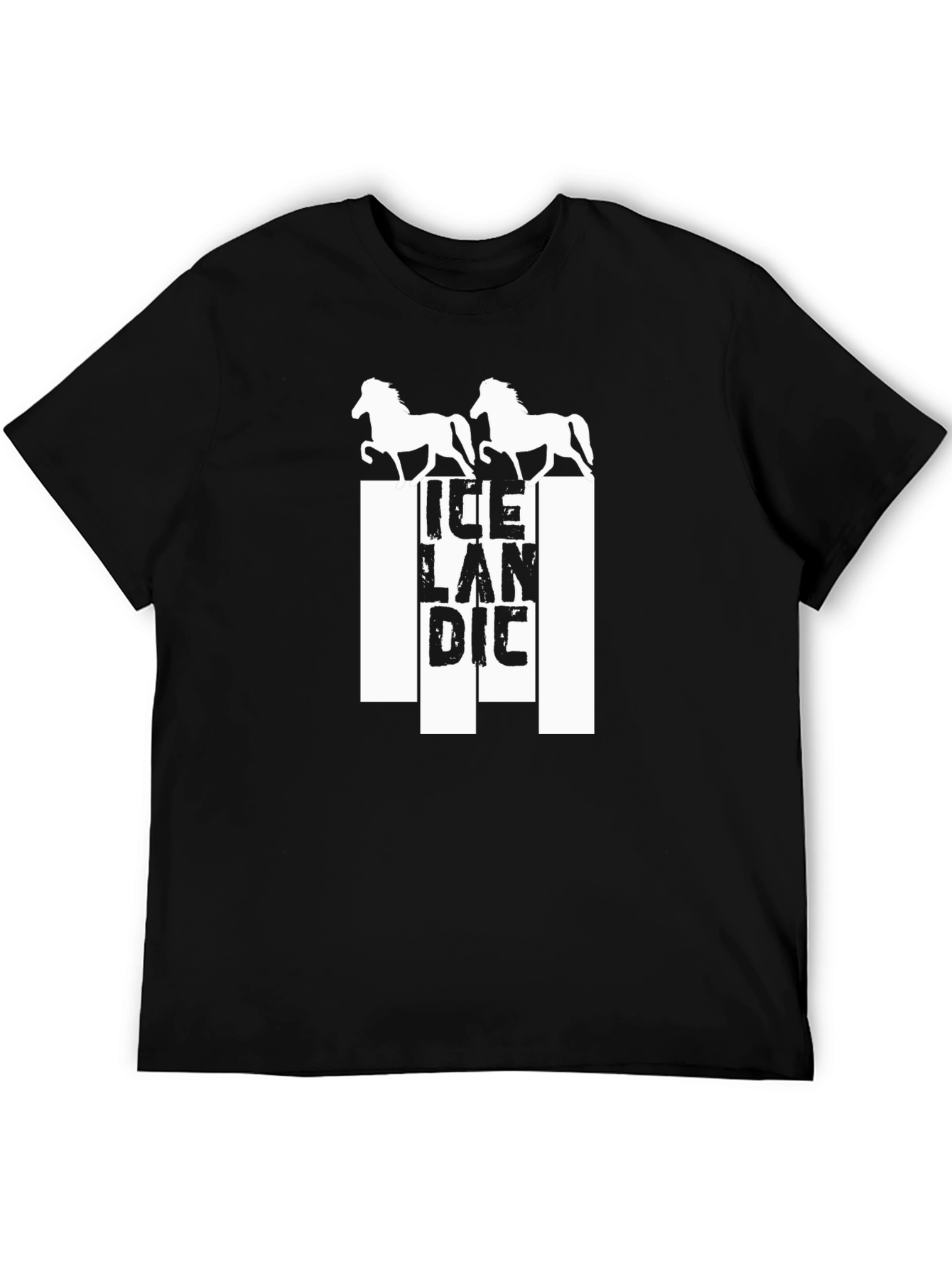 Icelandic Horse T-Shirt - Mens Black Graphic Tee