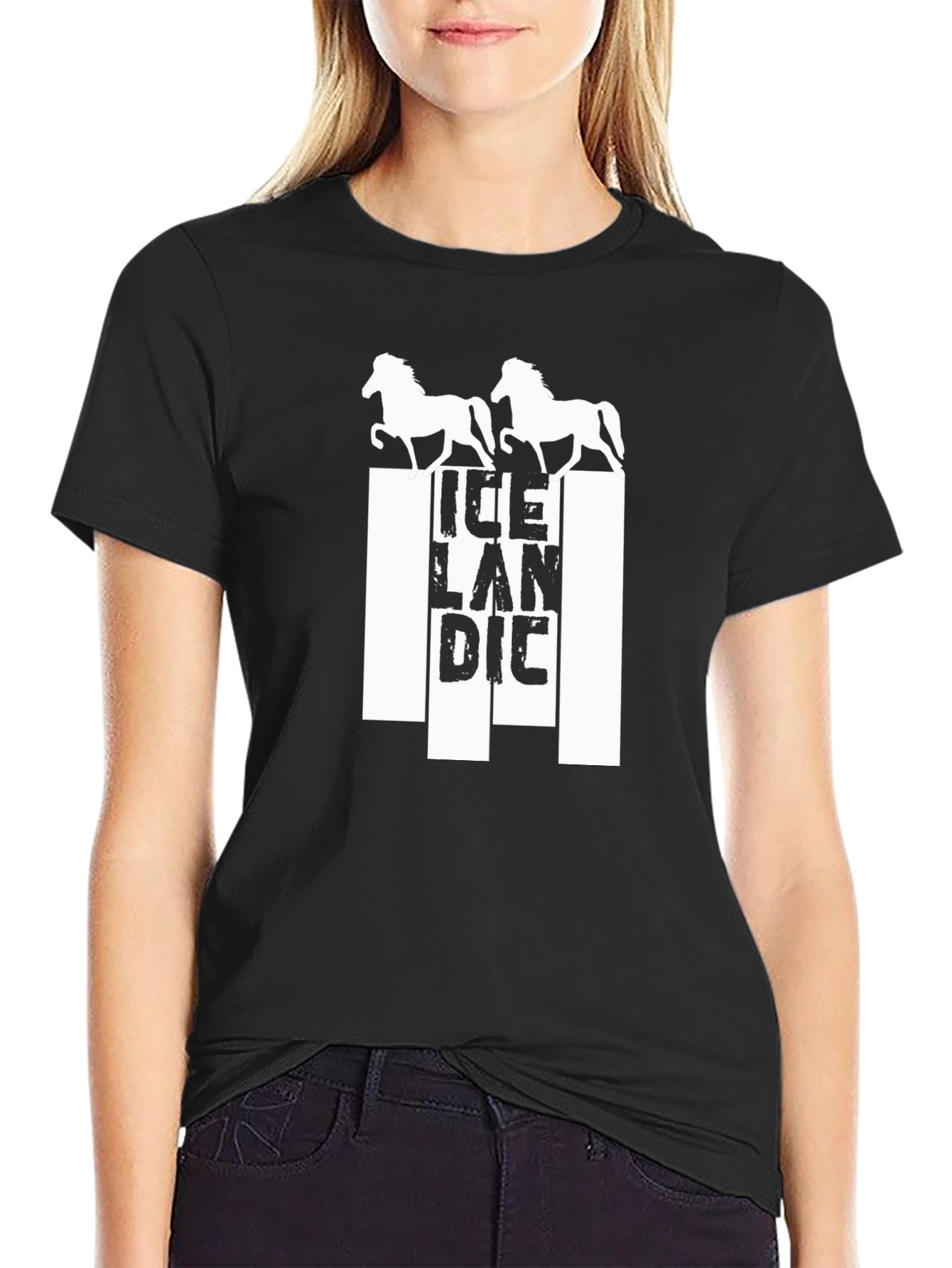 Icelandic Horse T-Shirt - Mens Black Graphic Tee