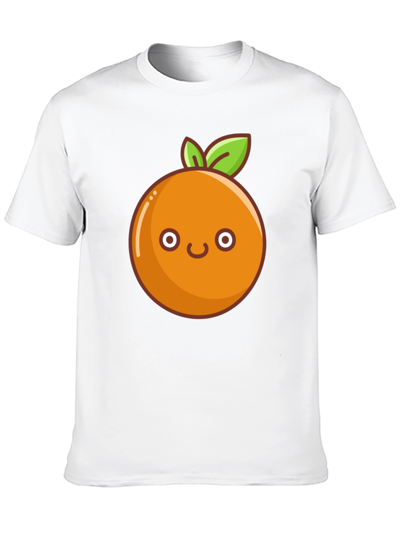 Cute Orange Graphic Tee - Black Cotton T-Shirt